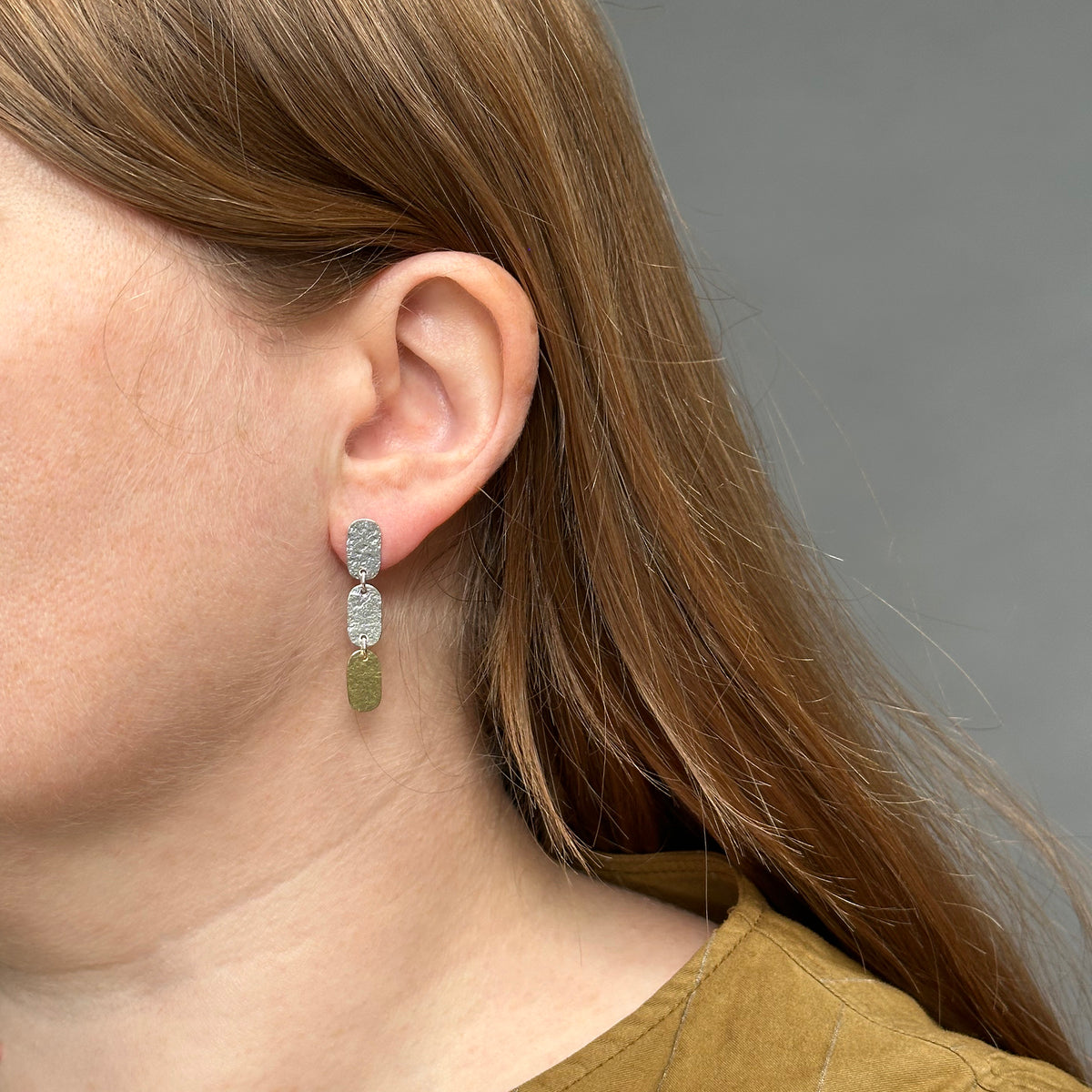 Oblong earrings - three