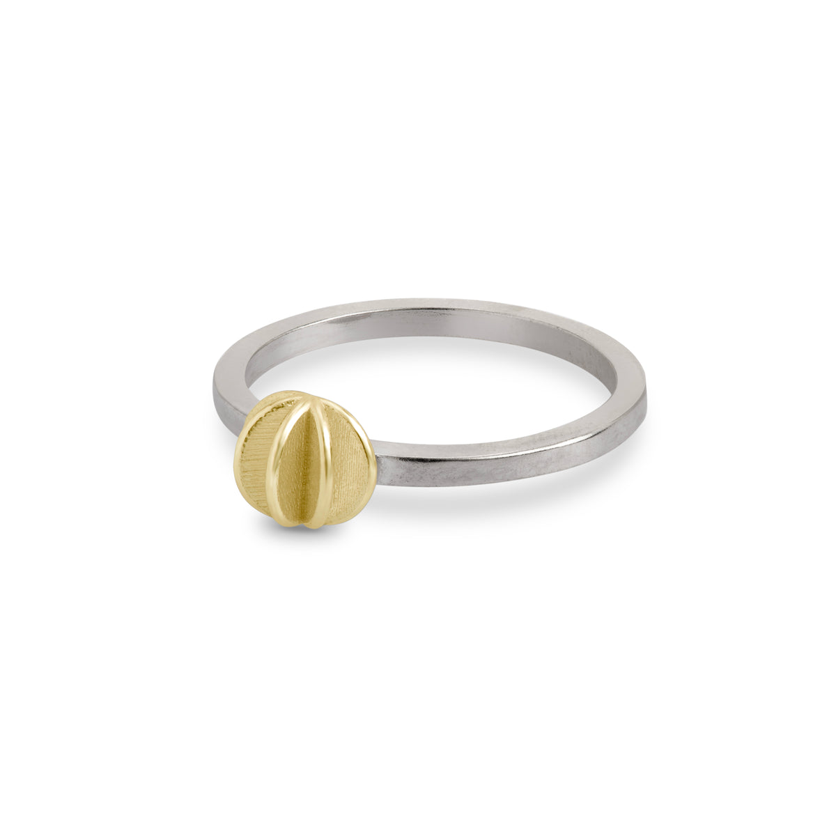 Quintet ring - silver and gold - vertical