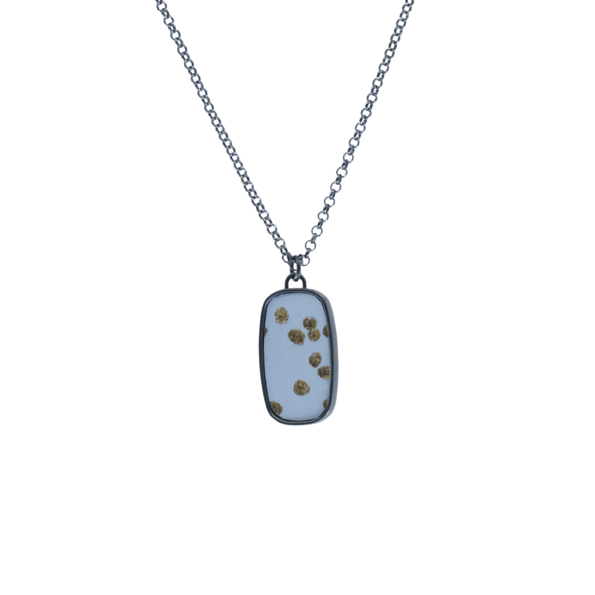 Framed oblong dot pendant - reversible