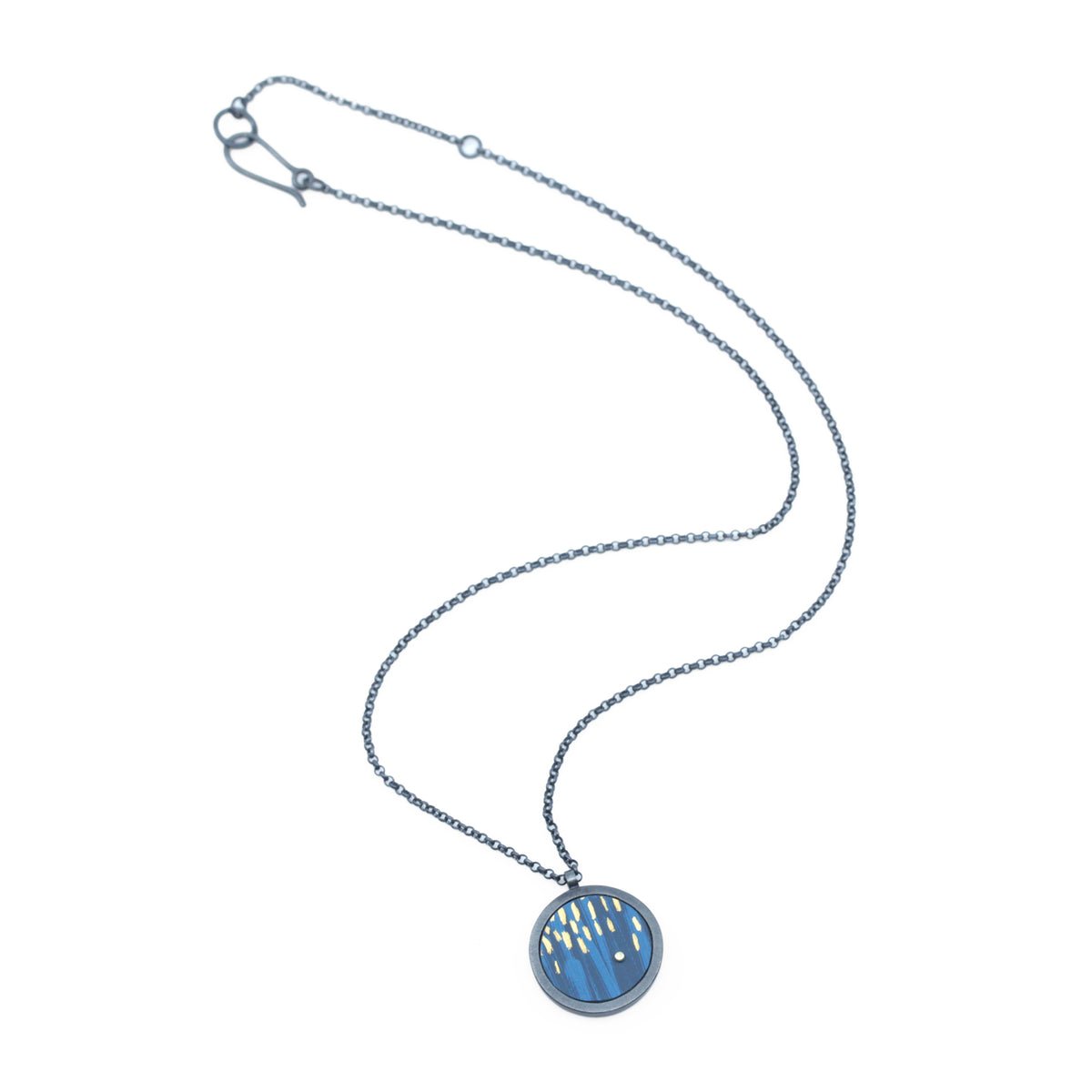 Blue and gold dash pendant
