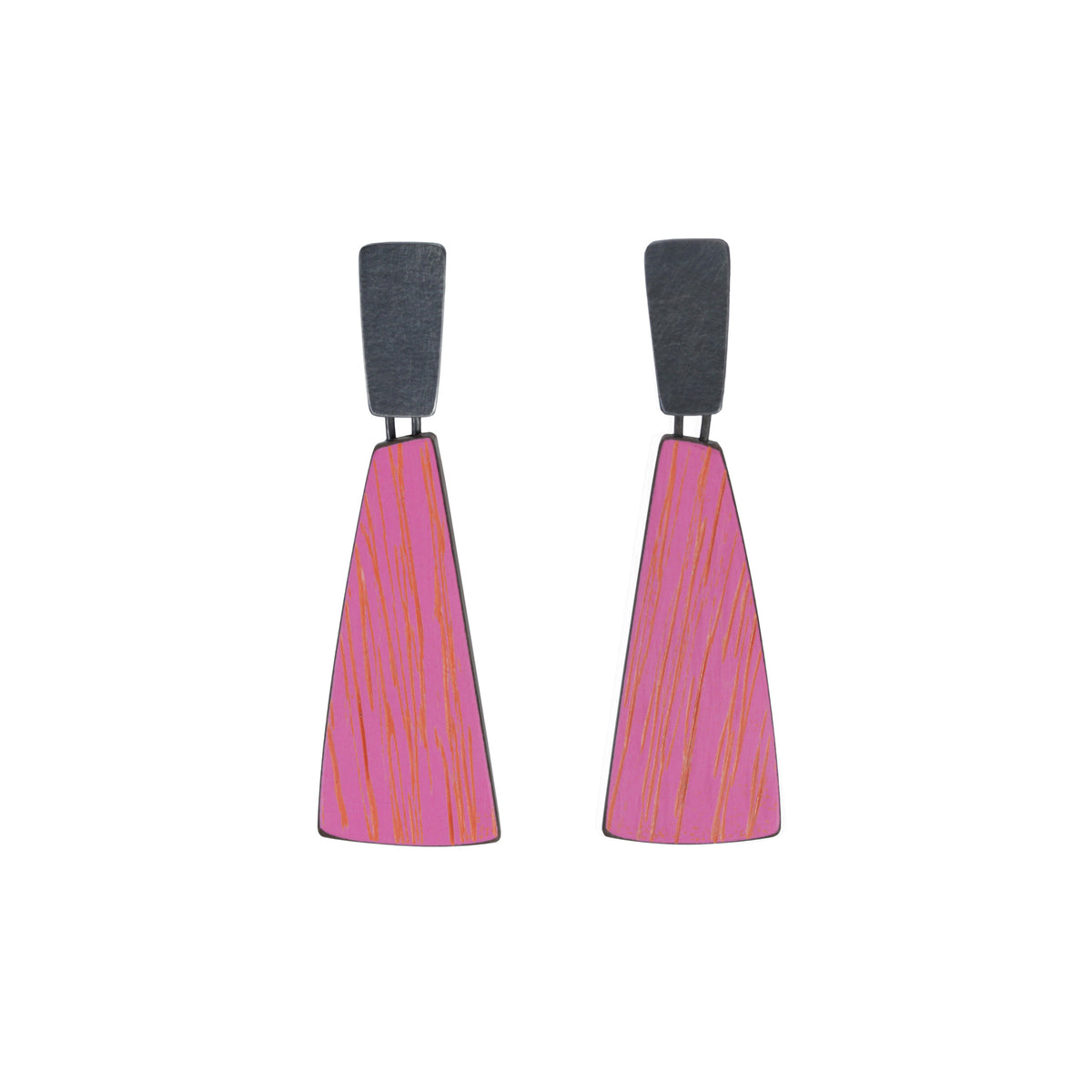 Flight sgraffito drop earrings - oxidised