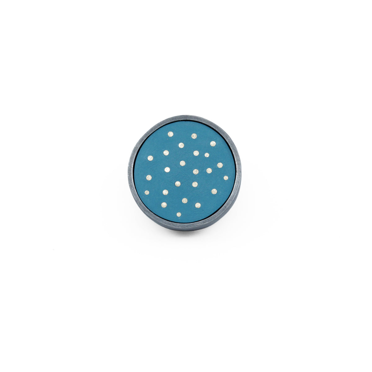 Chunky turquoise pin with 9ct gold dots
