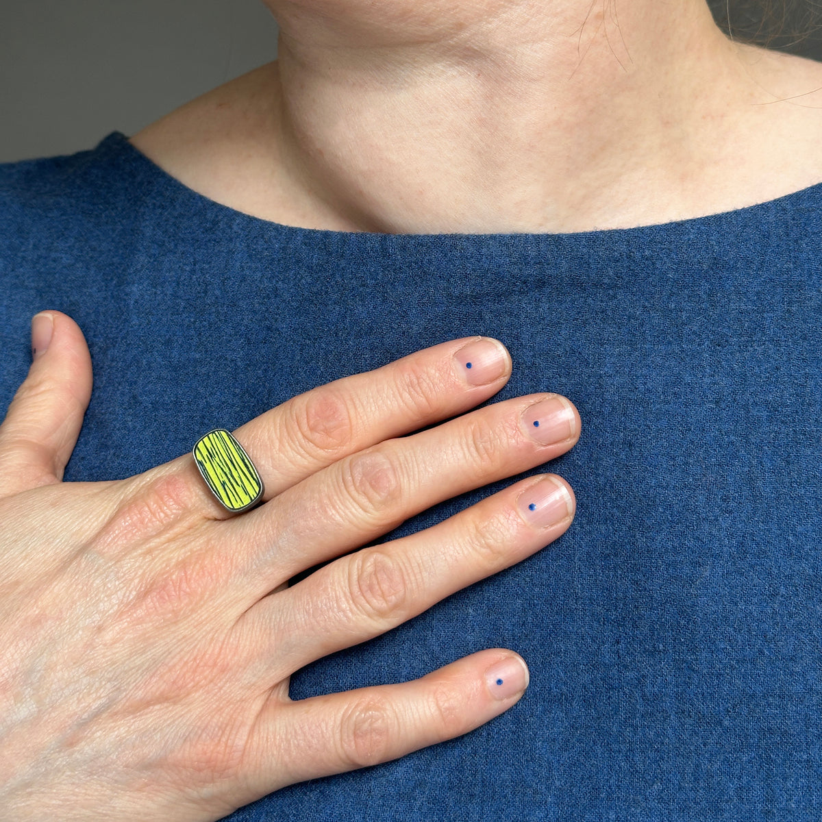 Citrus sgraffito ring