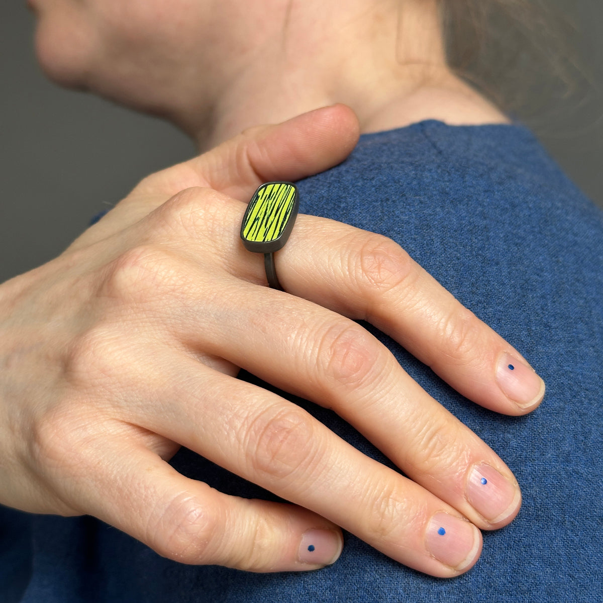Citrus sgraffito ring