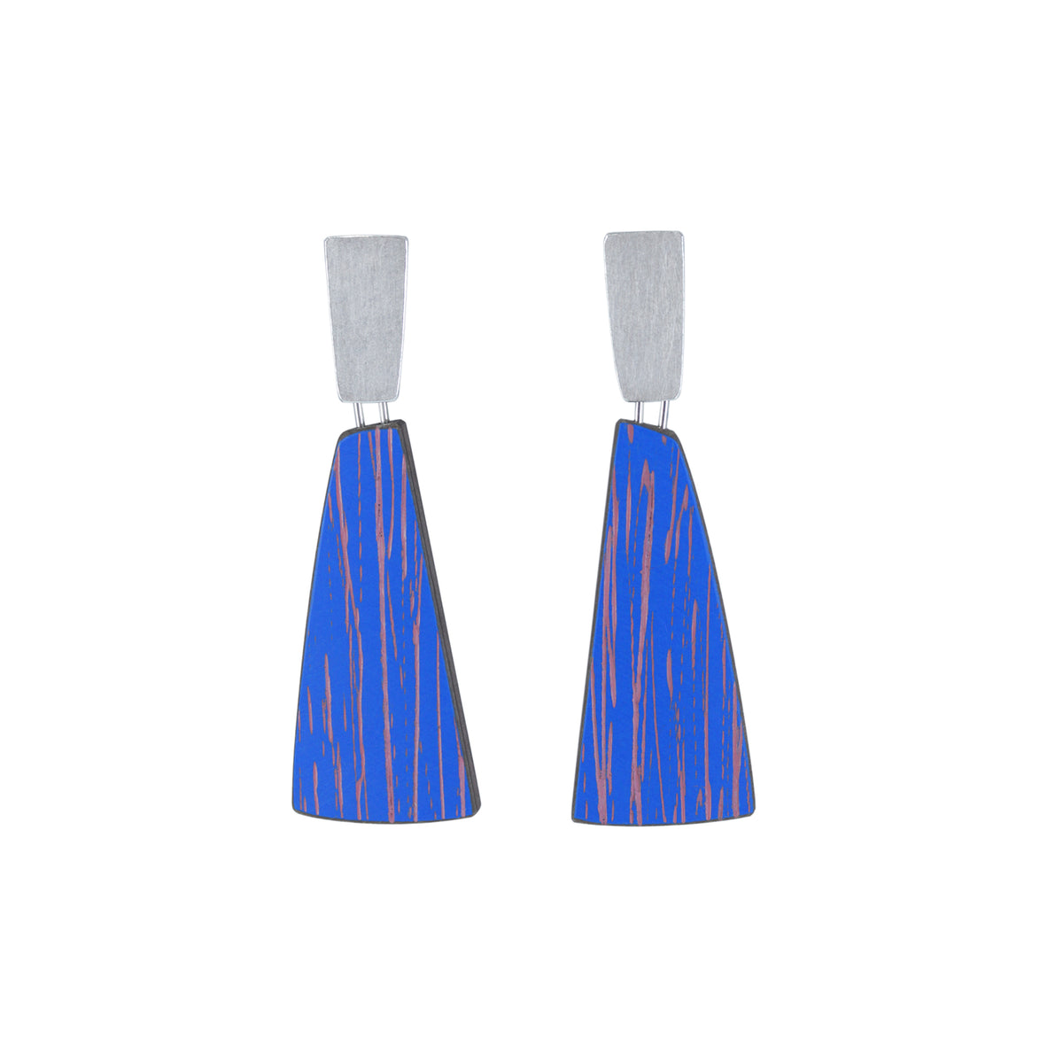 Flight sgraffito drop earrings - silver
