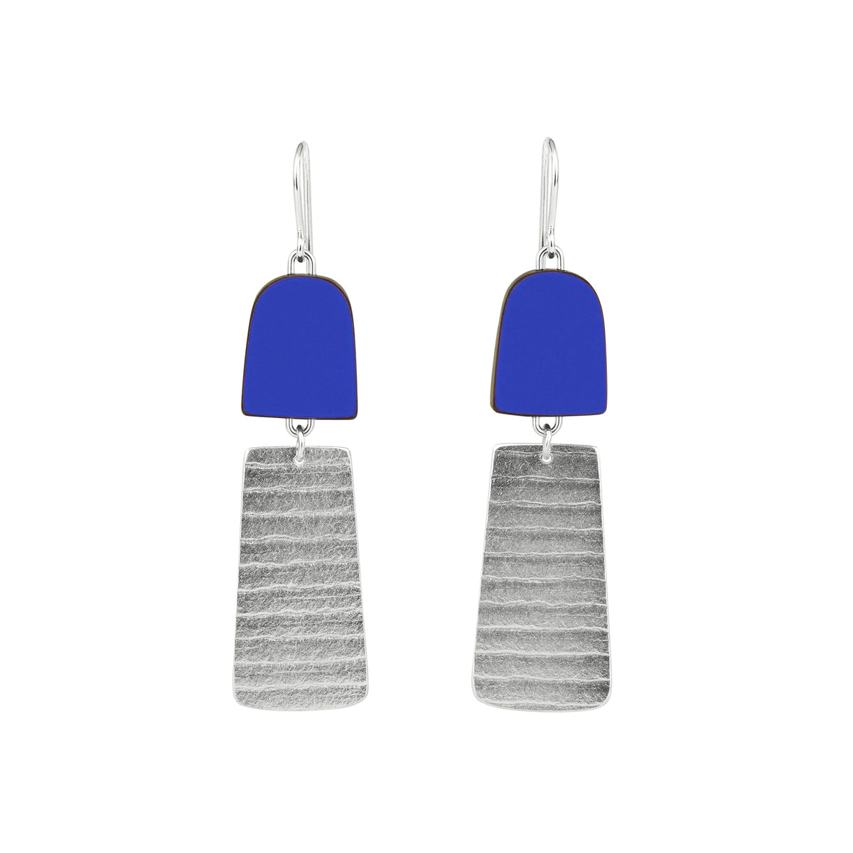 Minimalist stripe earrings - silver