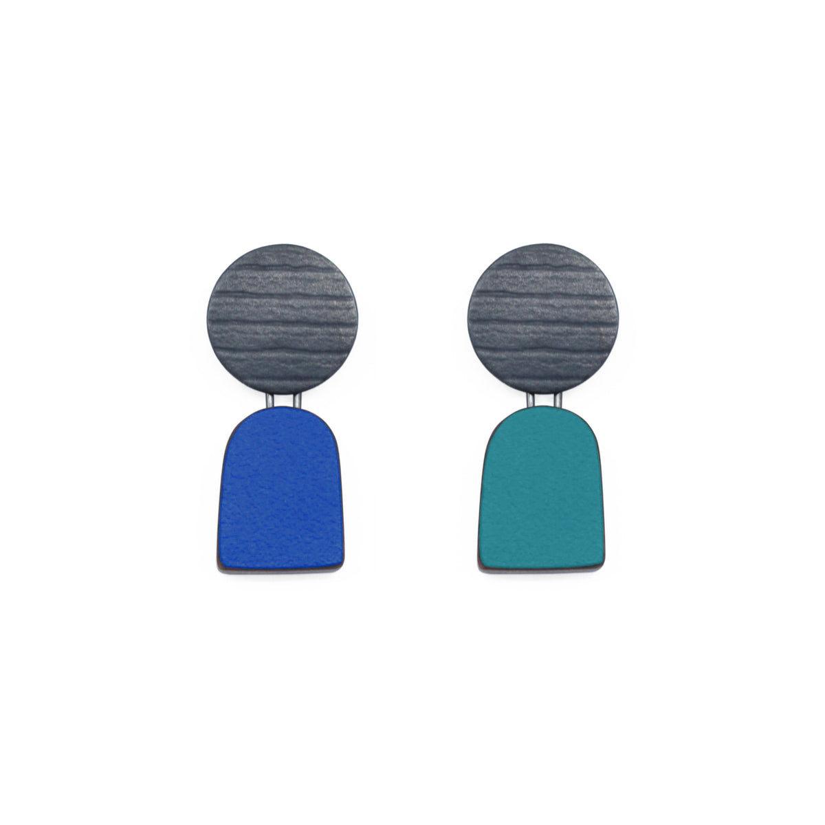 Colourful reversible stud earrings - oxidised