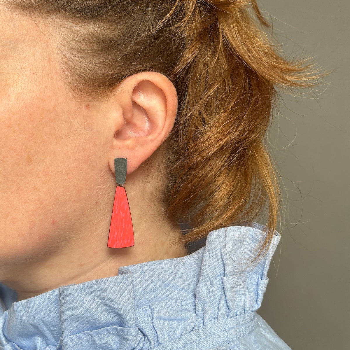 Flight sgraffito drop earrings - oxidised