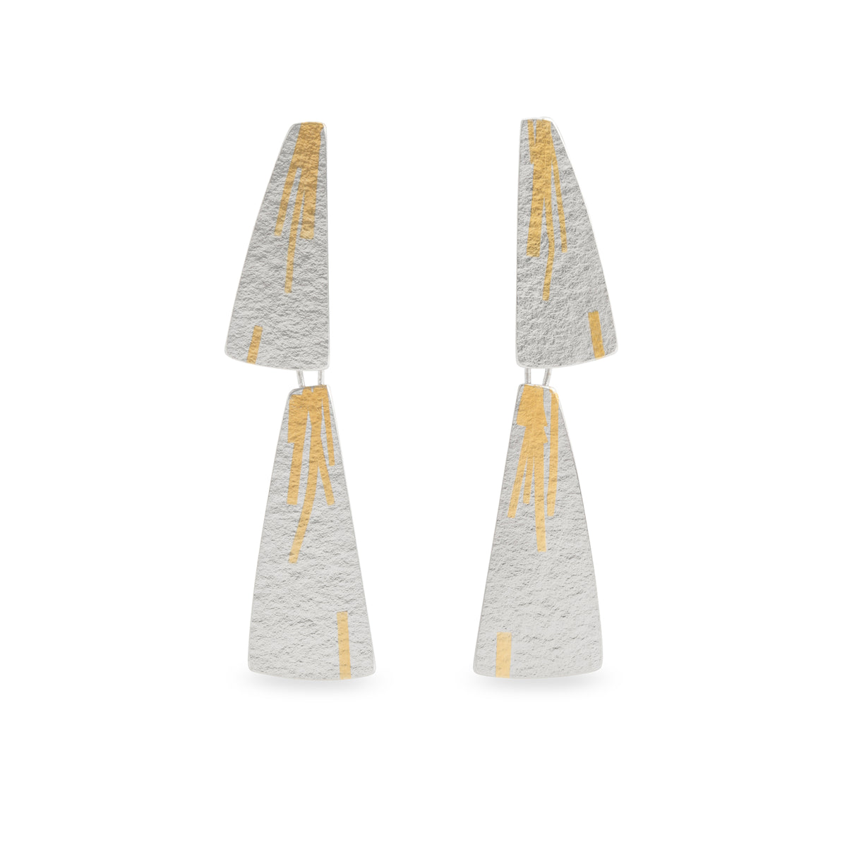 Double flight stream earrings - silver