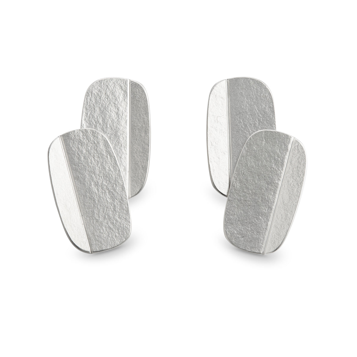 Double oblong fold earrings