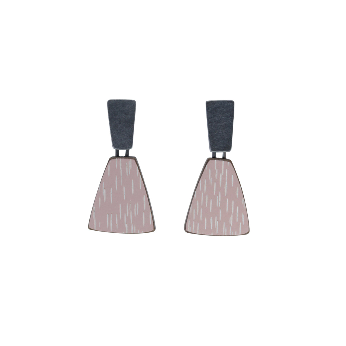Fan sgraffito drop earrings - small