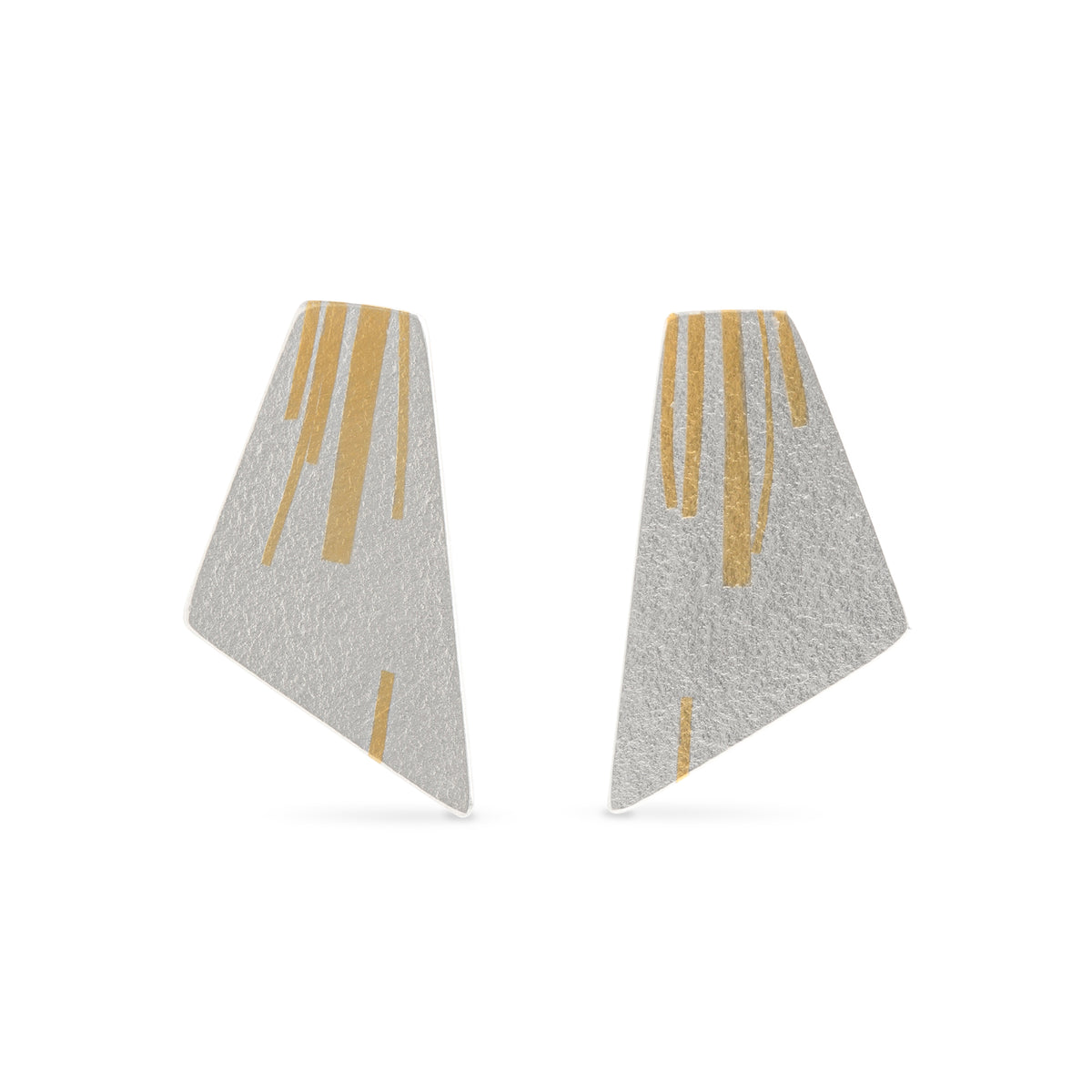 Flight stream stud earrings - silver