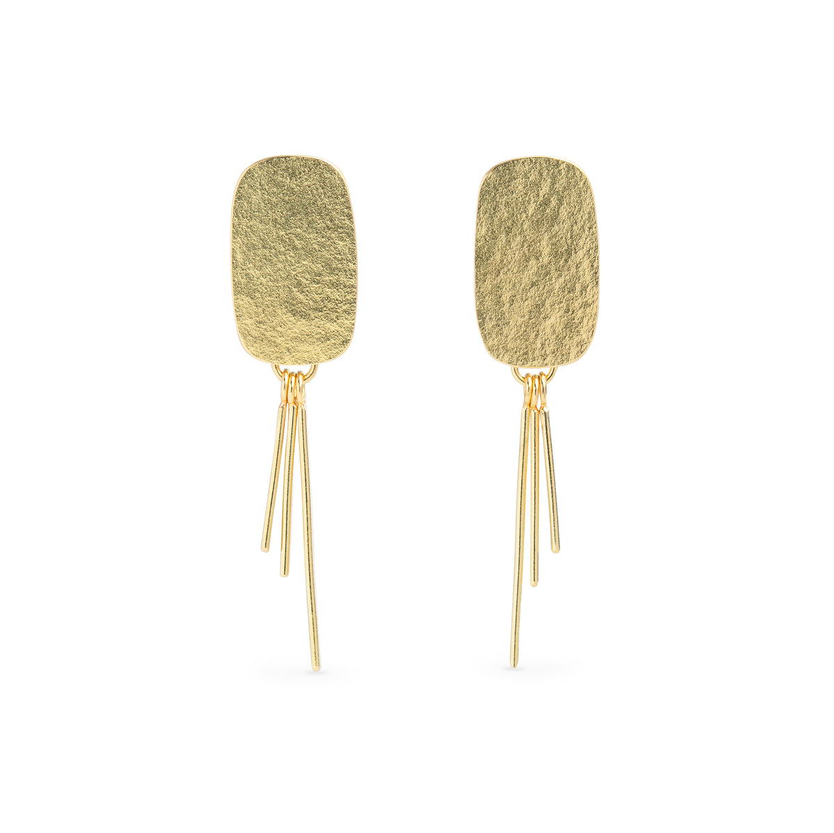Gold oblong earrings