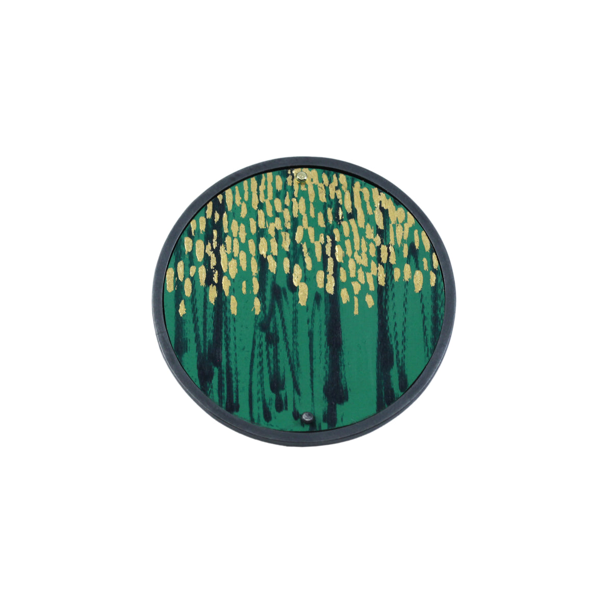 Circular green canopy brooch