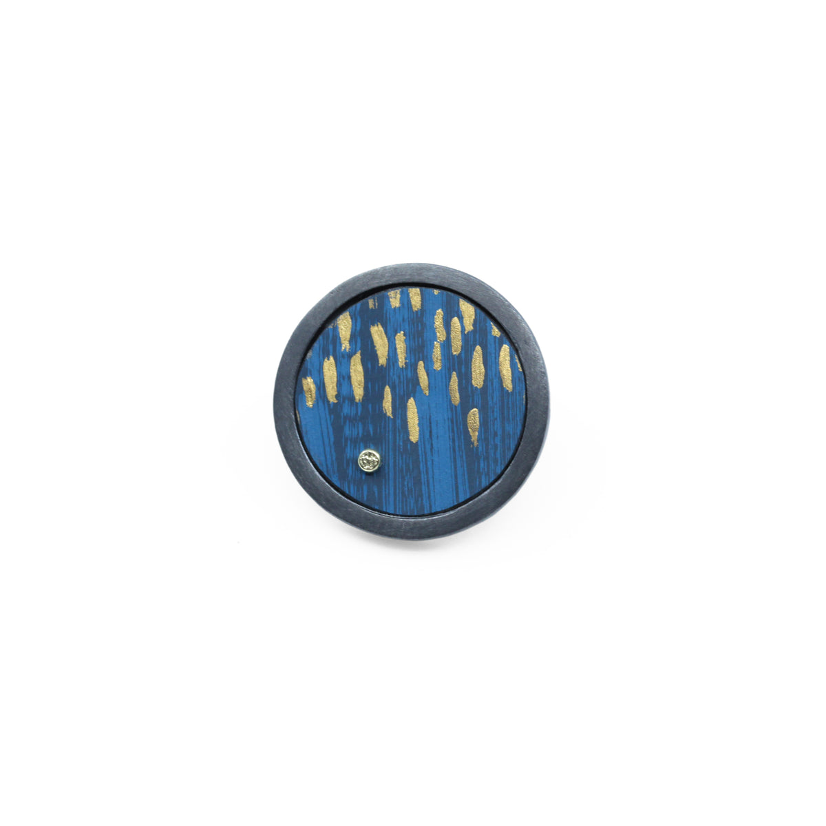 Half gold dash pin in blue