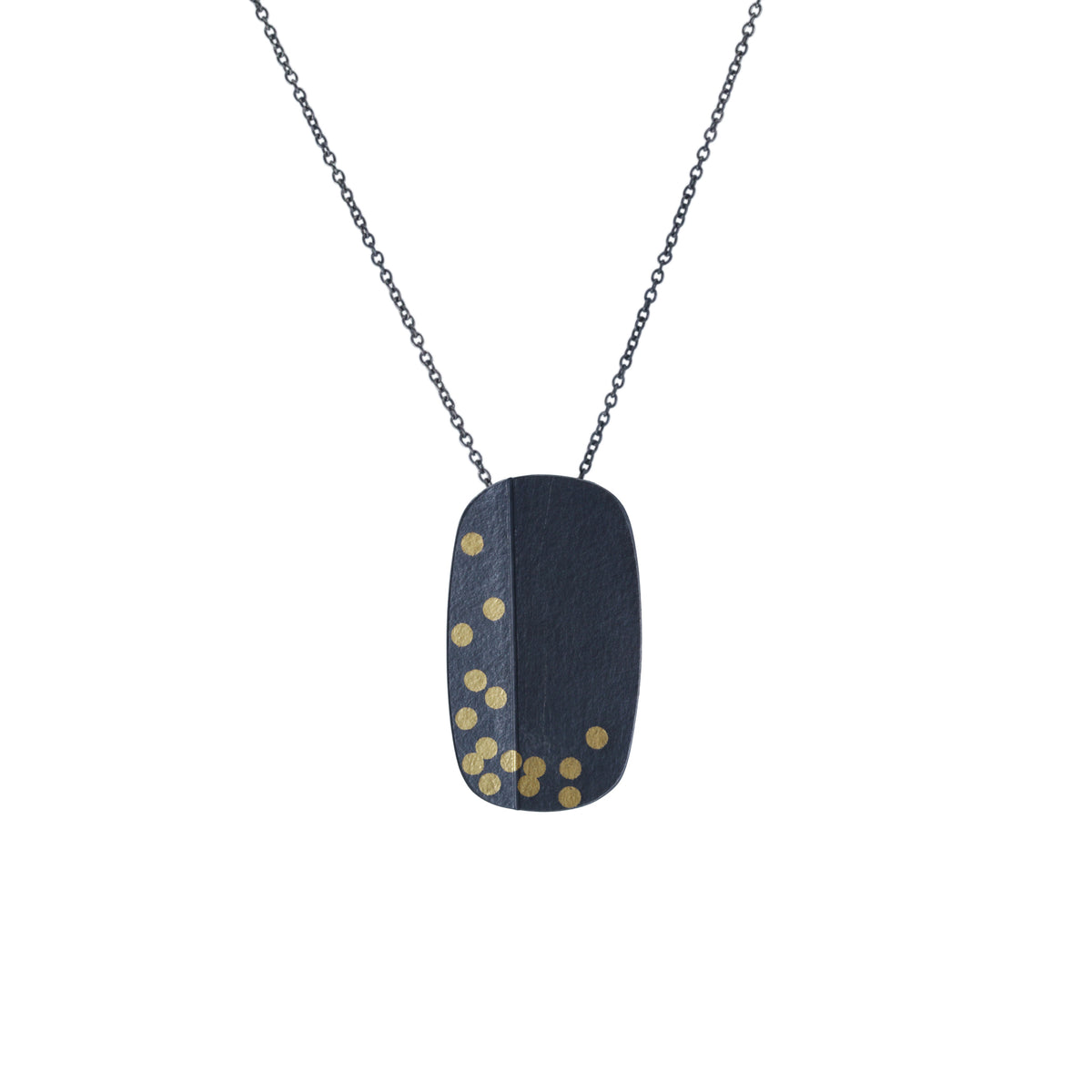 Oblong fold and dot pendant