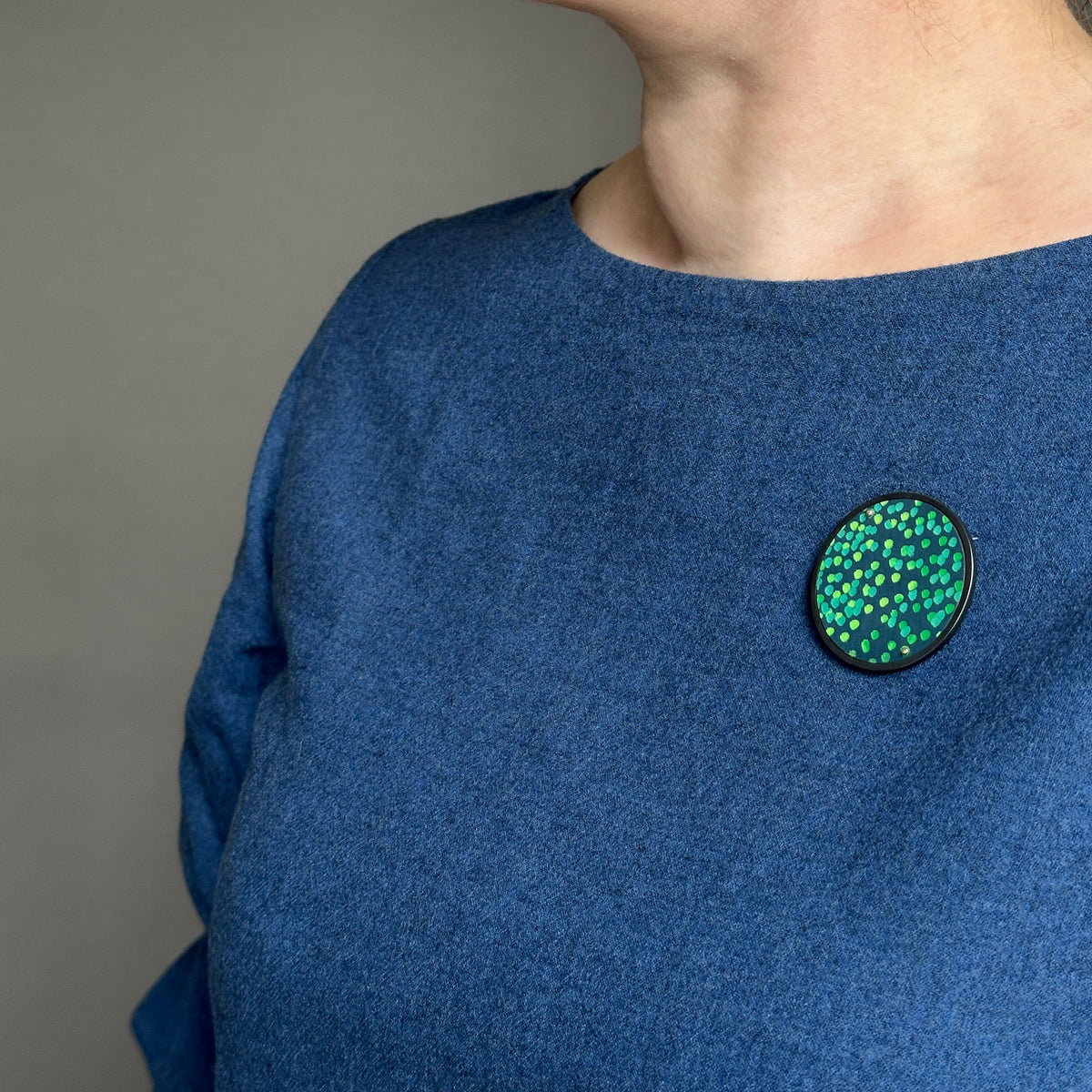 Navy dash brooch