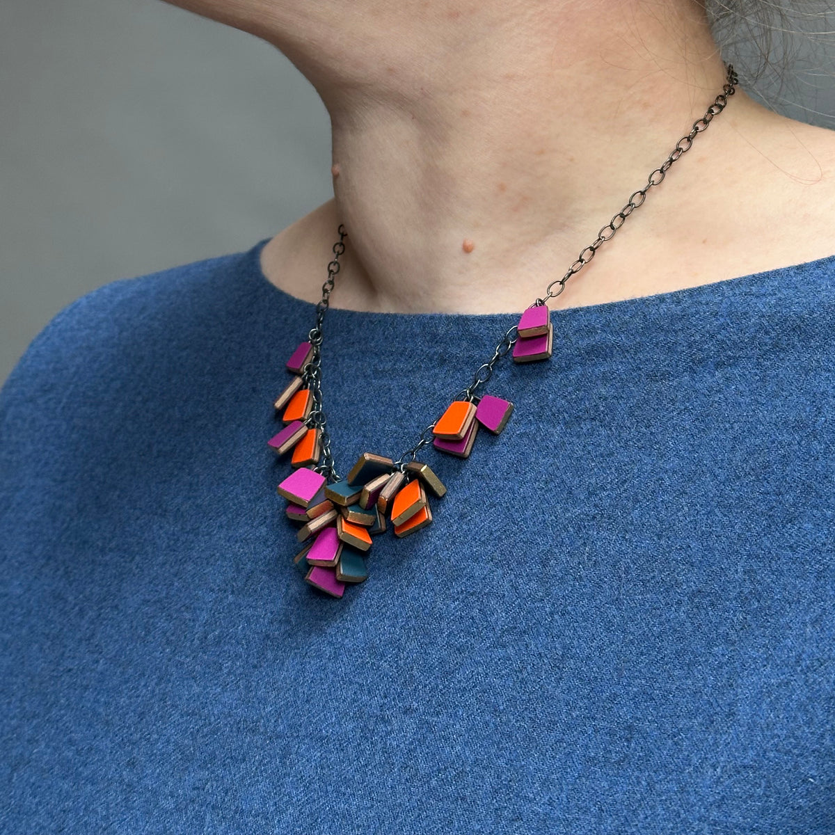 Colourful cluster necklace