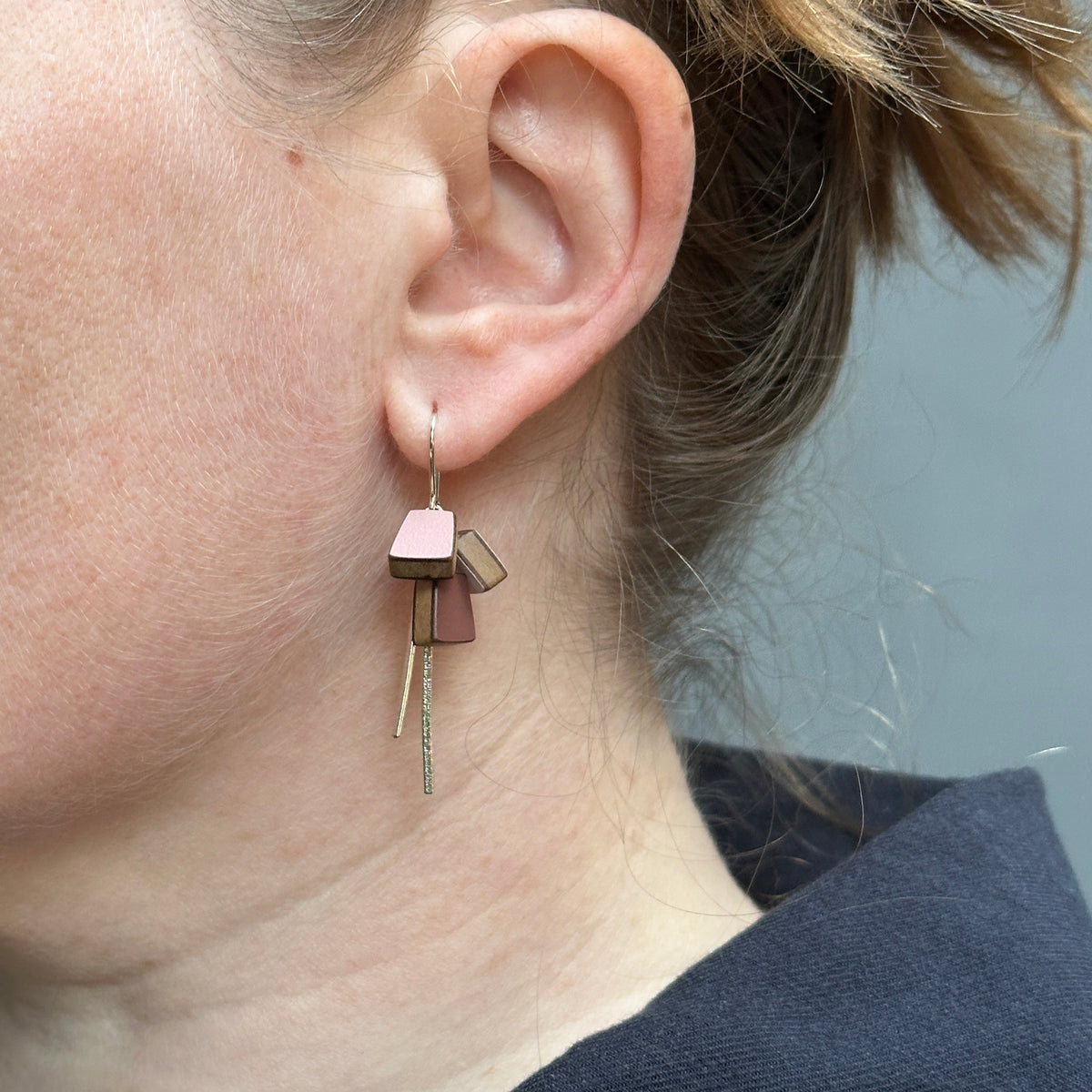 Three bell earrings - silver