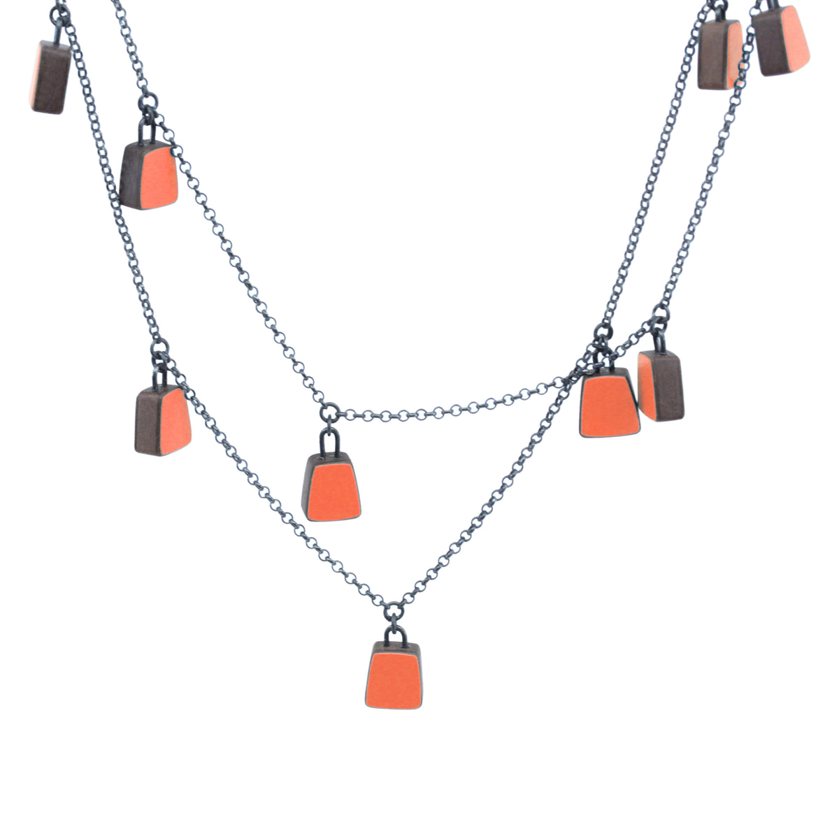 Long bell necklace - single colour