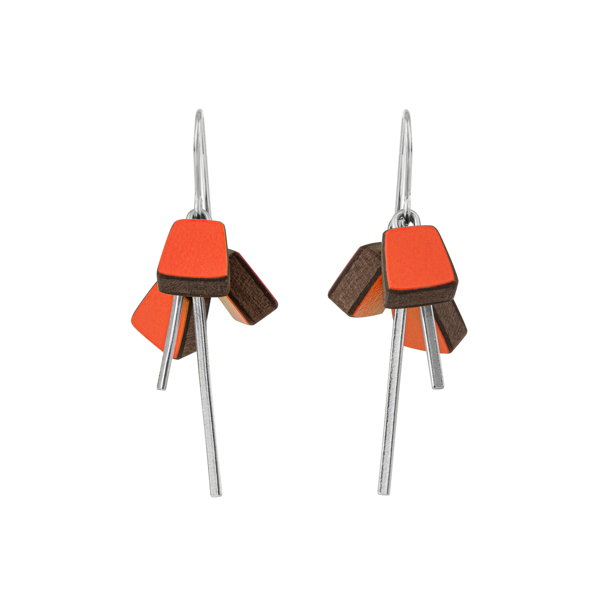 Three bell earrings - silver