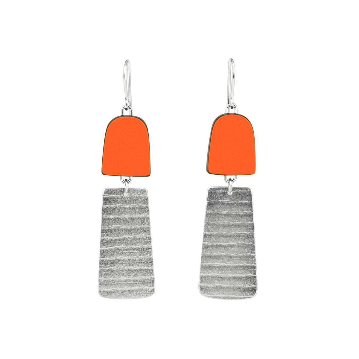 Minimalist stripe earrings - silver