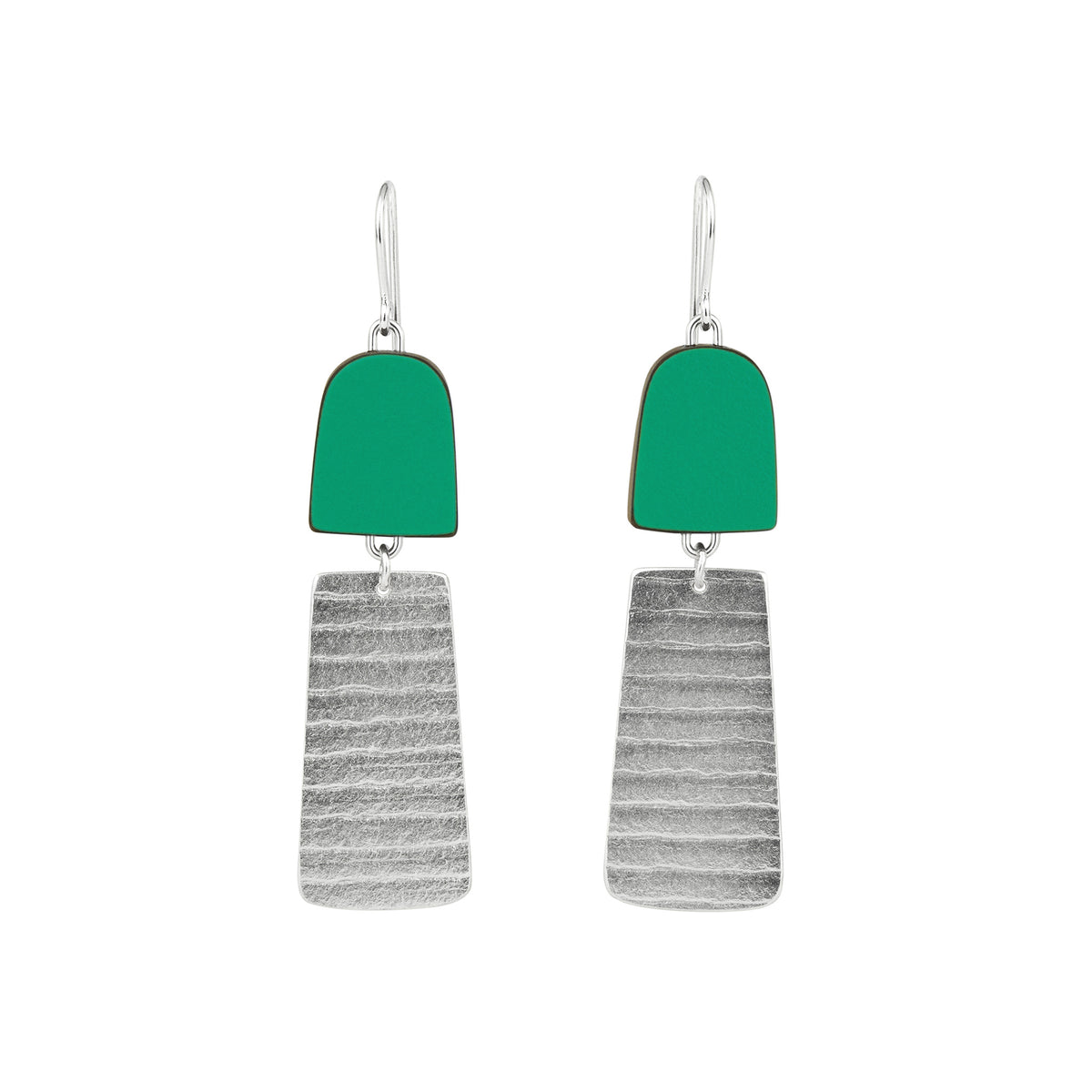 Minimalist stripe earrings - silver