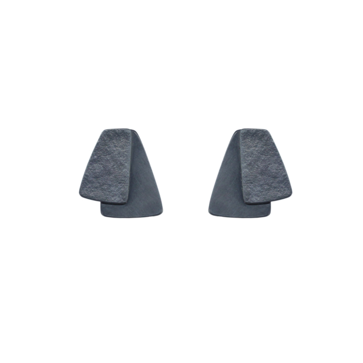 Overlap flight earrings - oxidised silver