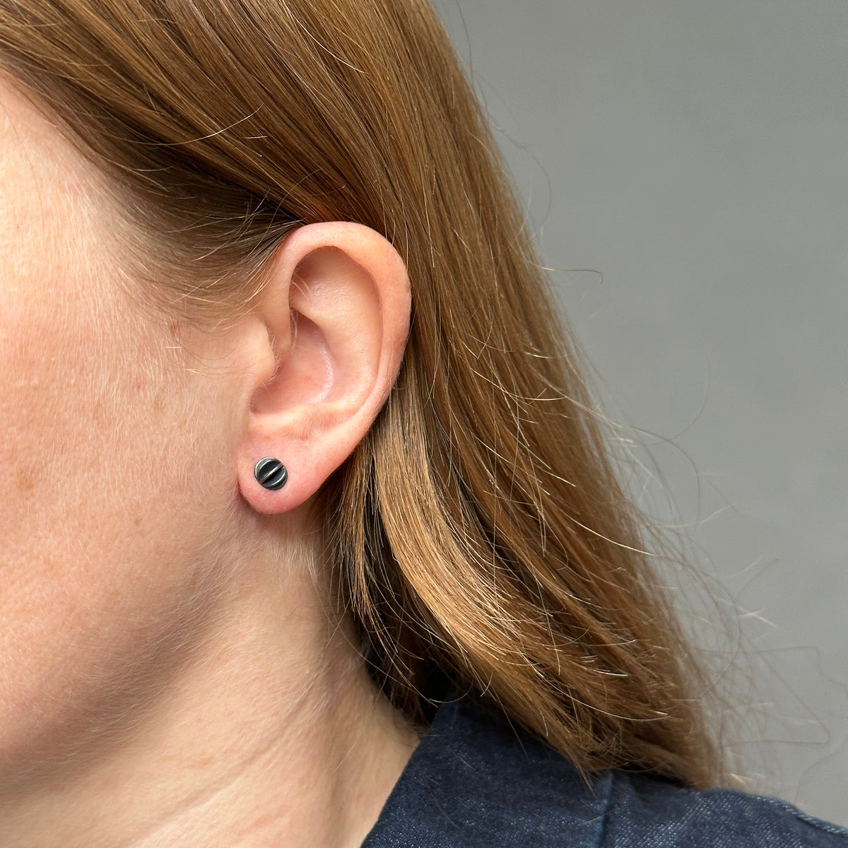 Quintet earrings - oxidised
