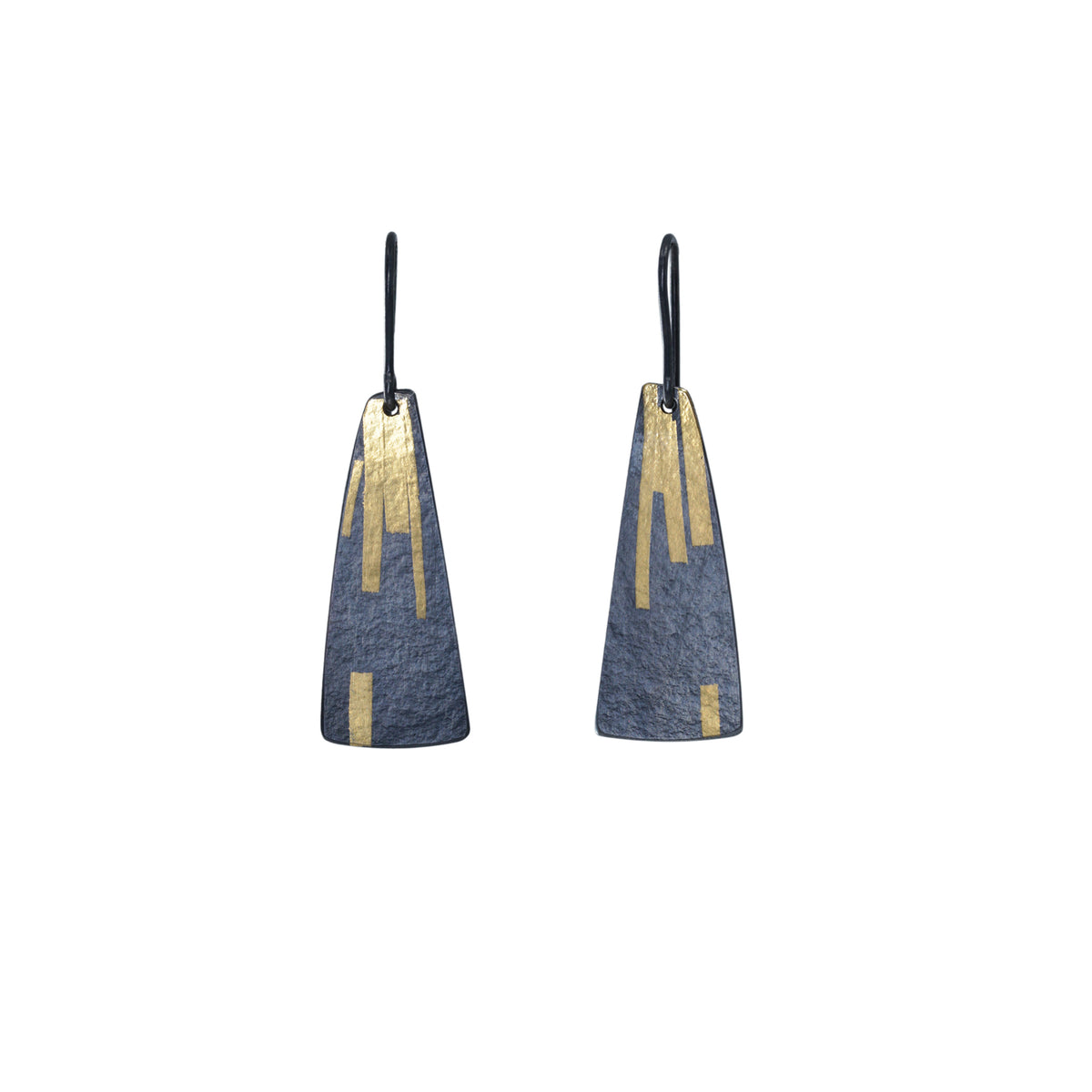 Flight stream earrings - oxidised silver