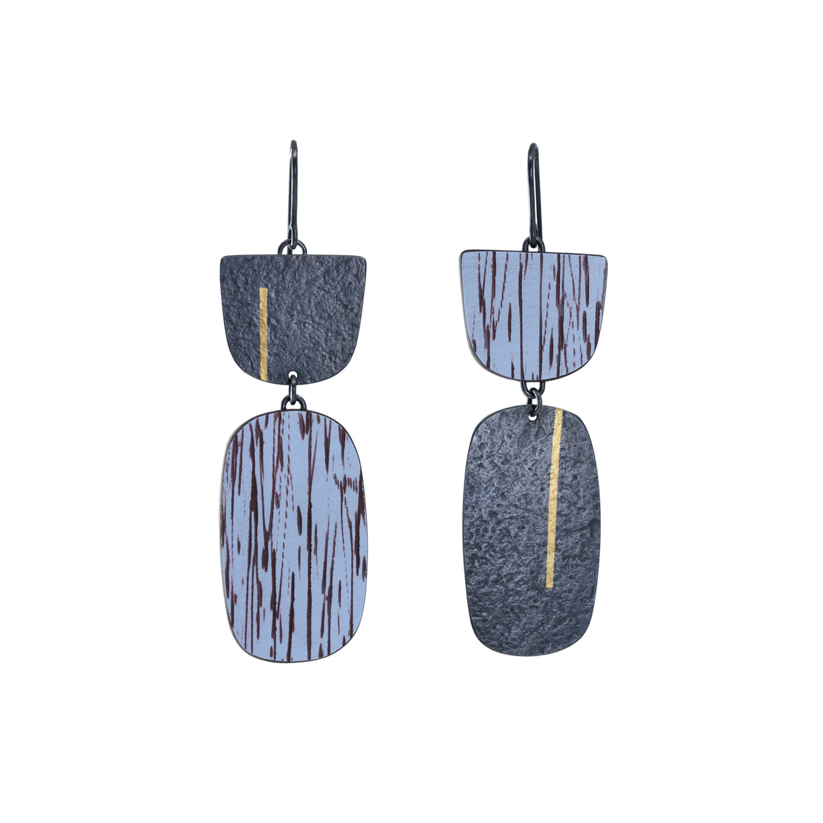 Sgraffito asymmetric earrings