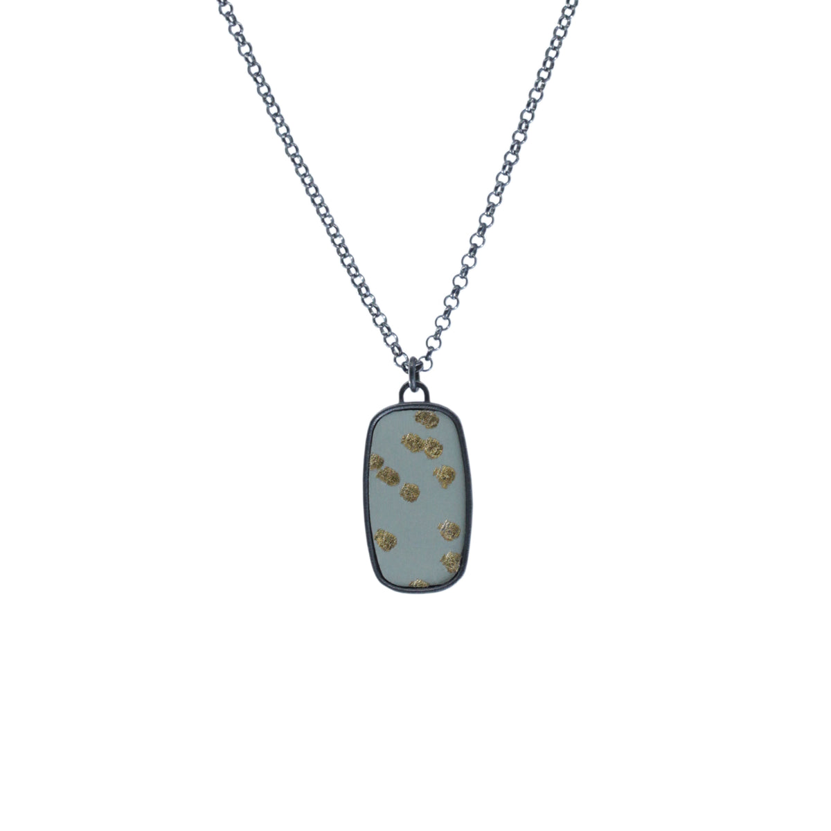 Framed oblong dot pendant - reversible
