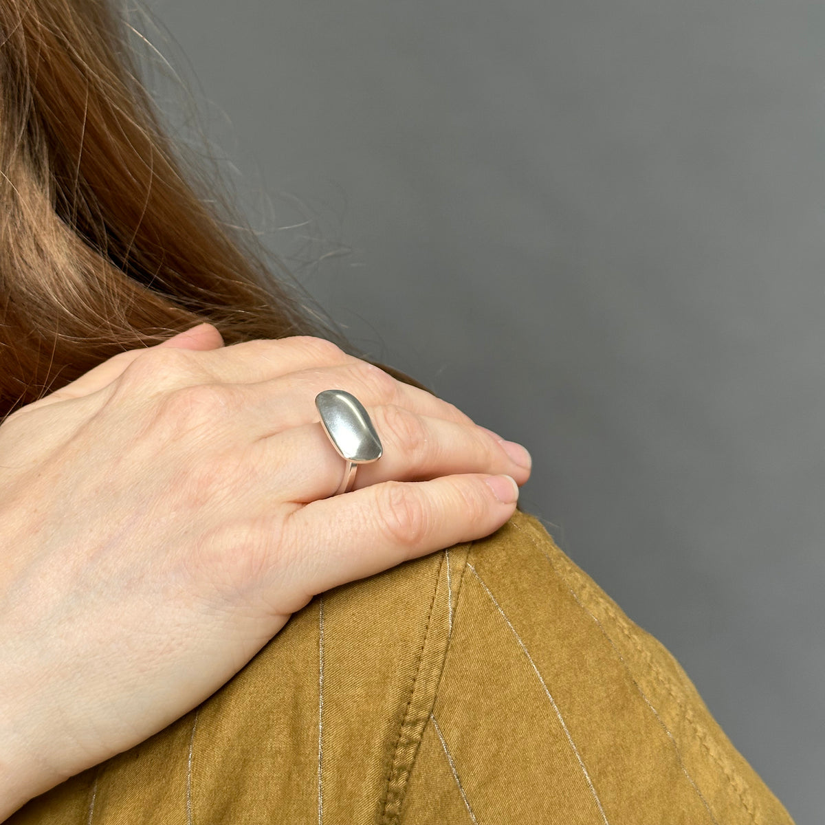 Silver pillow Ring