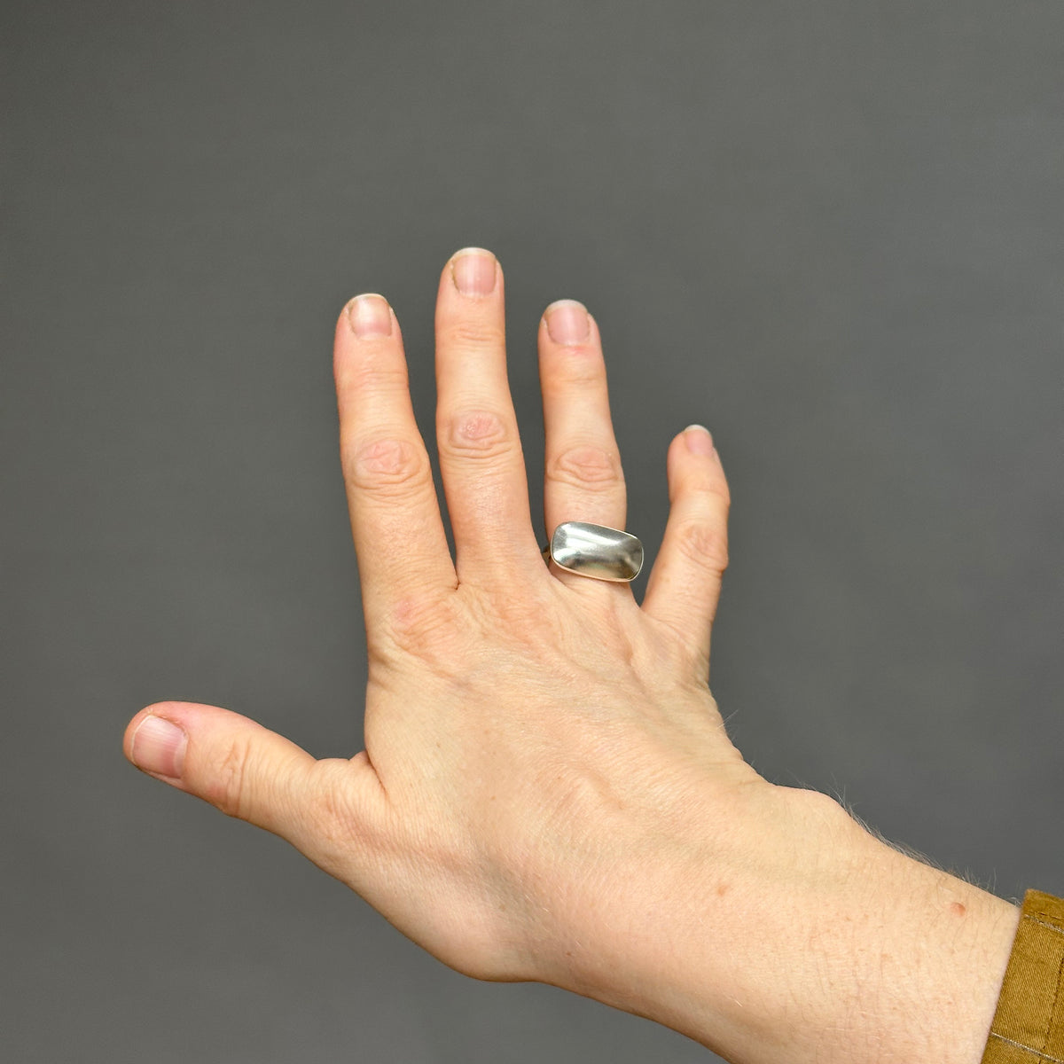 Silver pillow Ring