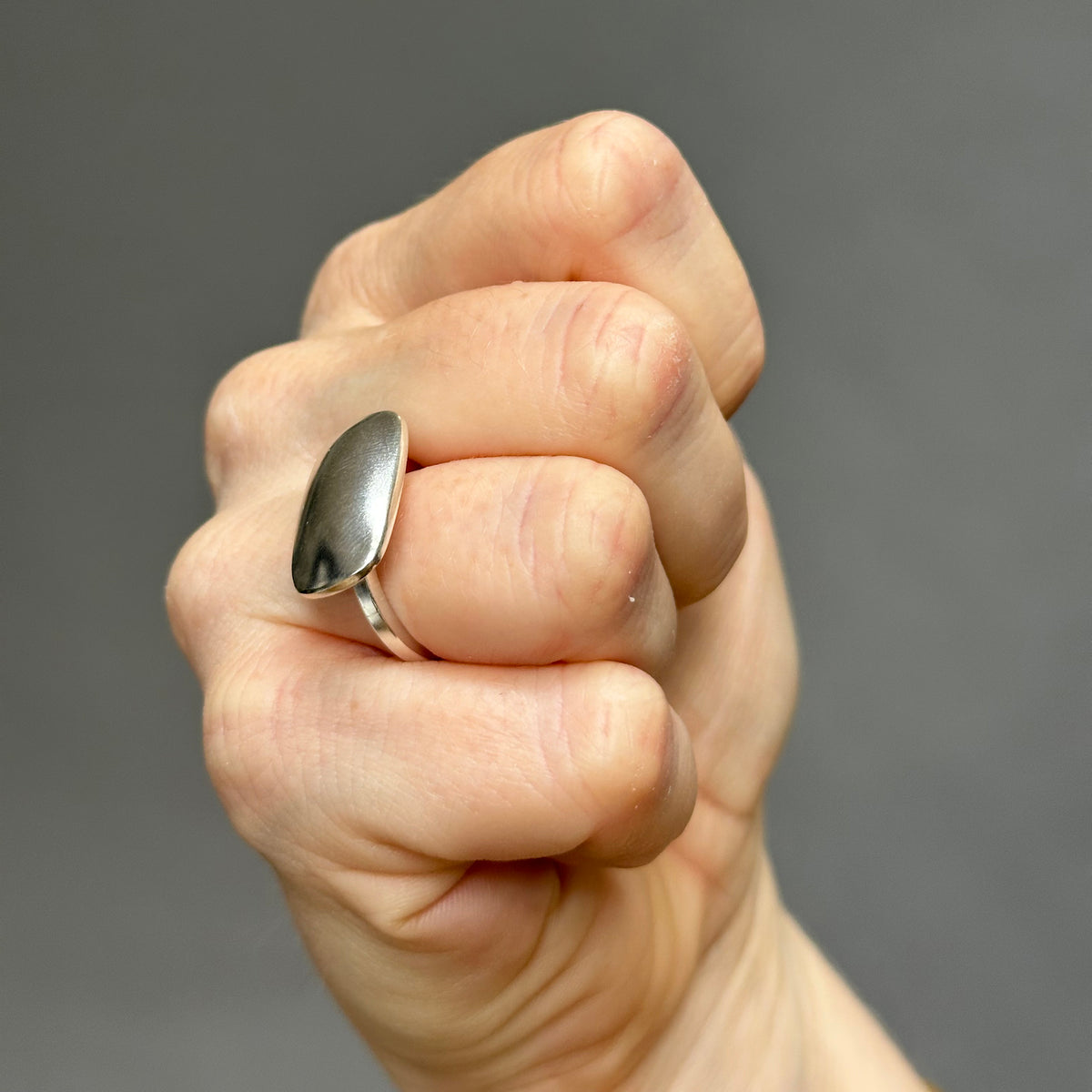 Silver pillow Ring