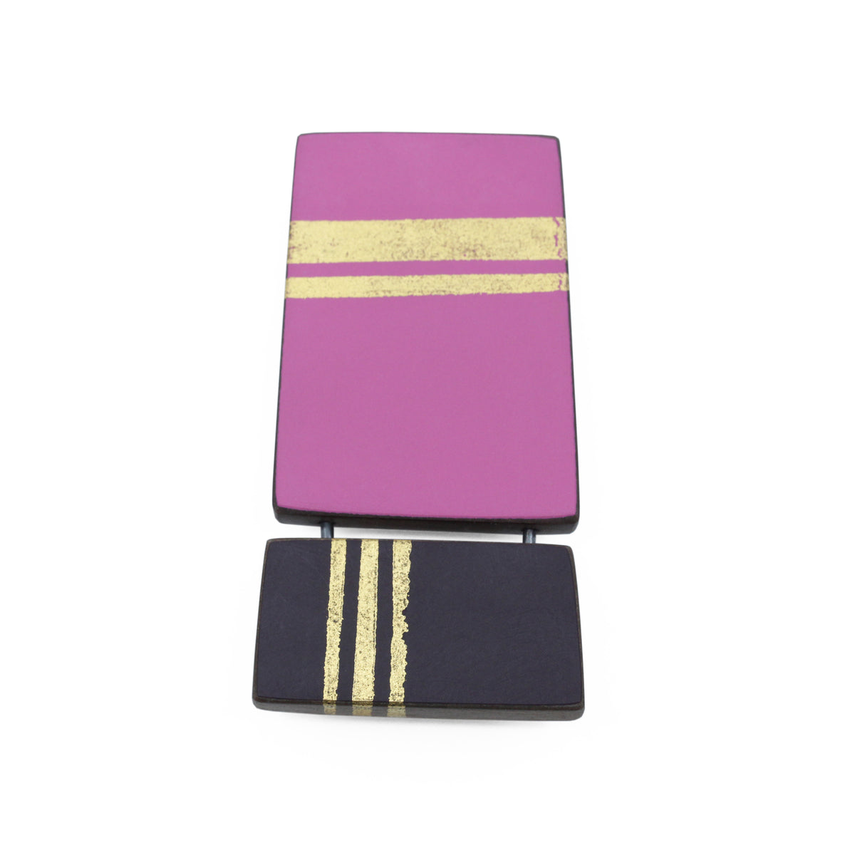 Pink rectangle brooch