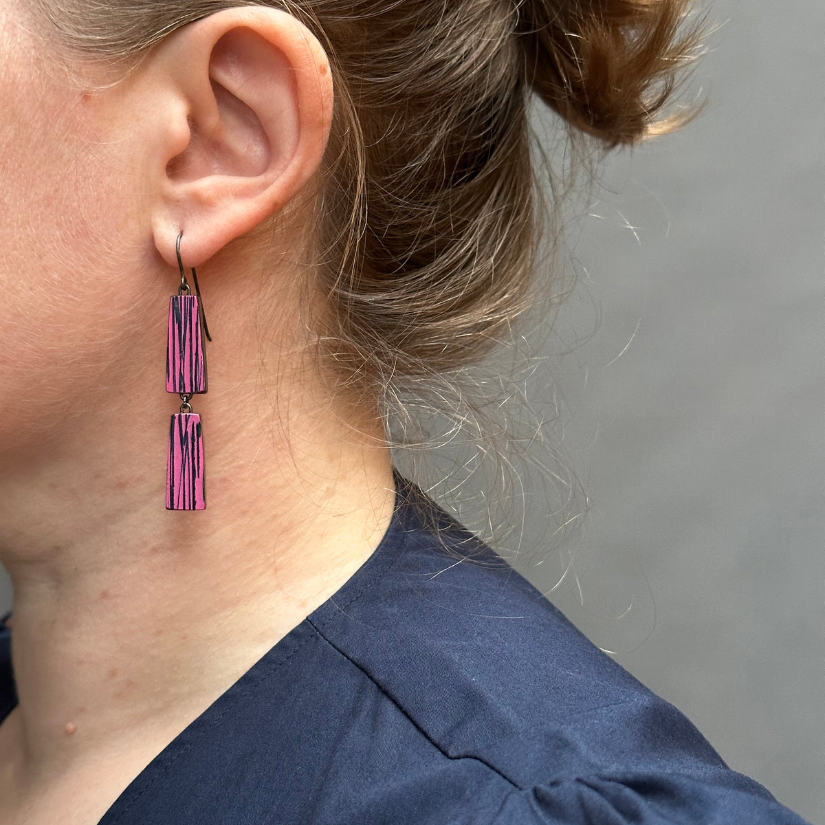 Two tier sgraffito earrings