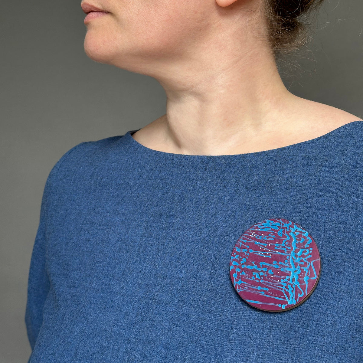 Plum brooch