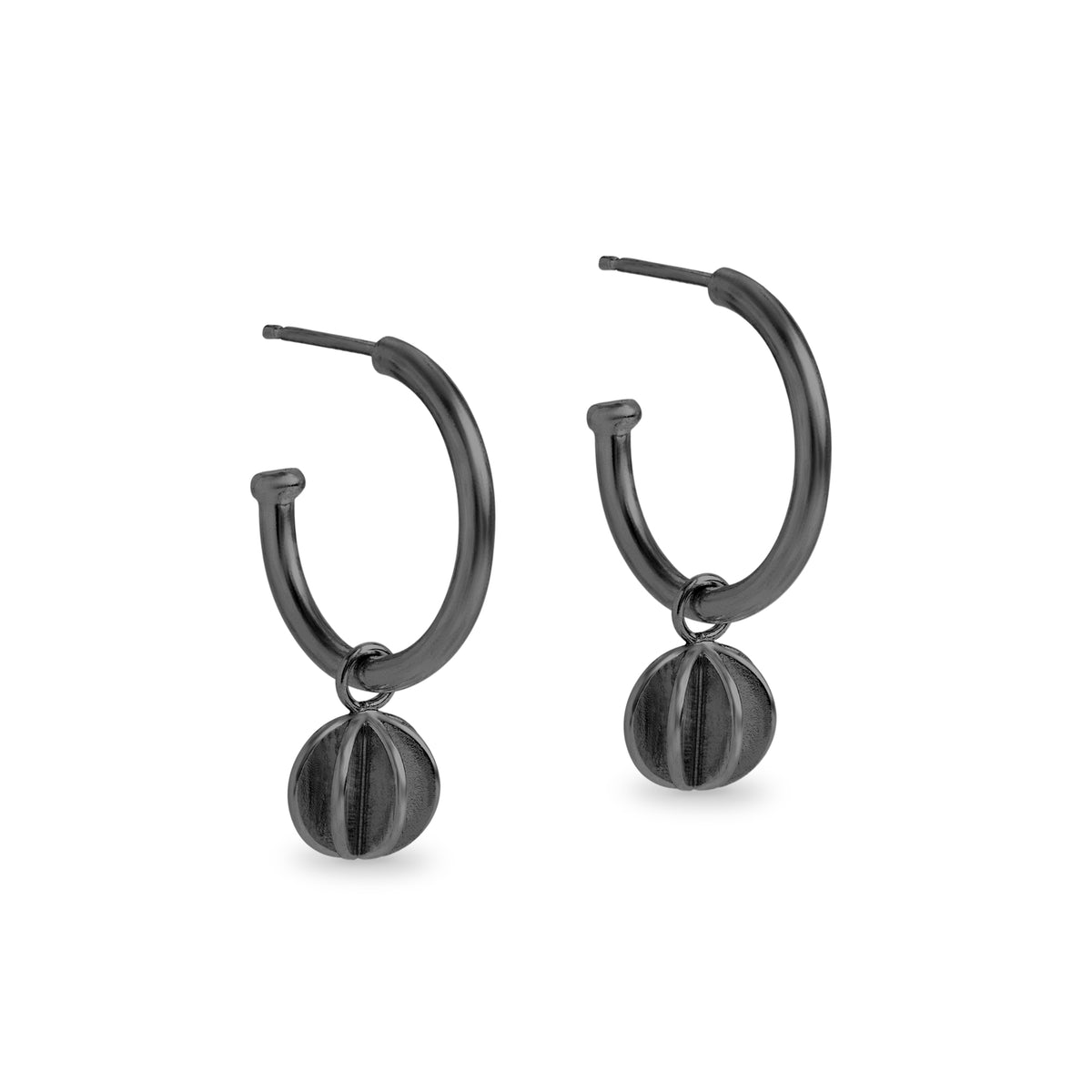 Quintet hoops - oxidised silver