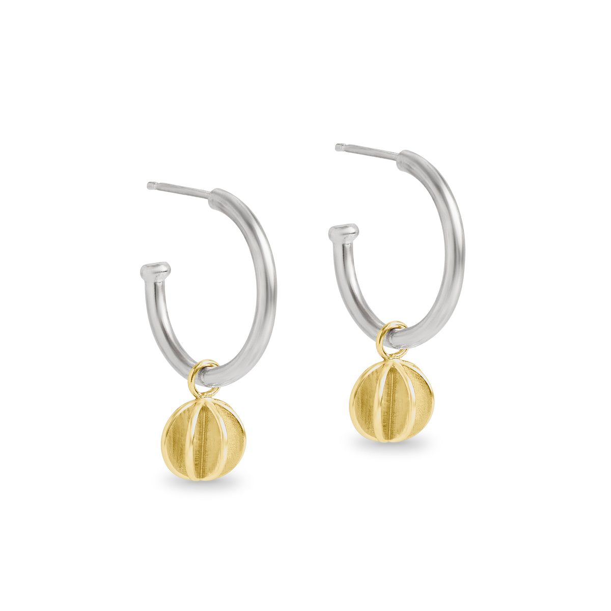 Quintet hoops - silver and gold