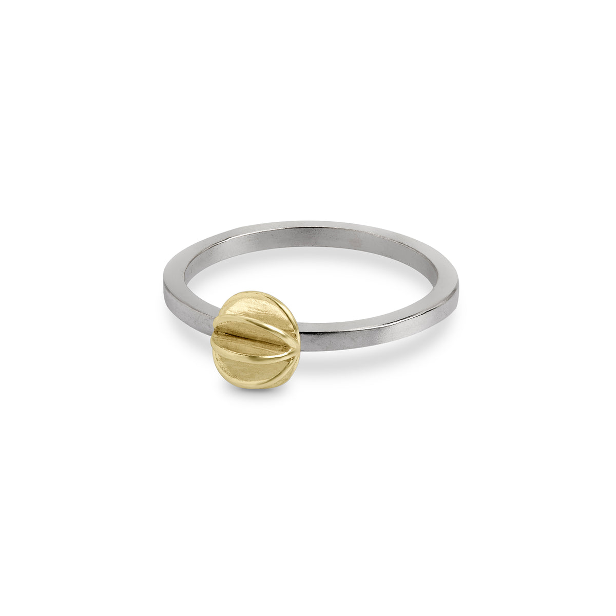 Quintet ring - silver and gold - horizontal