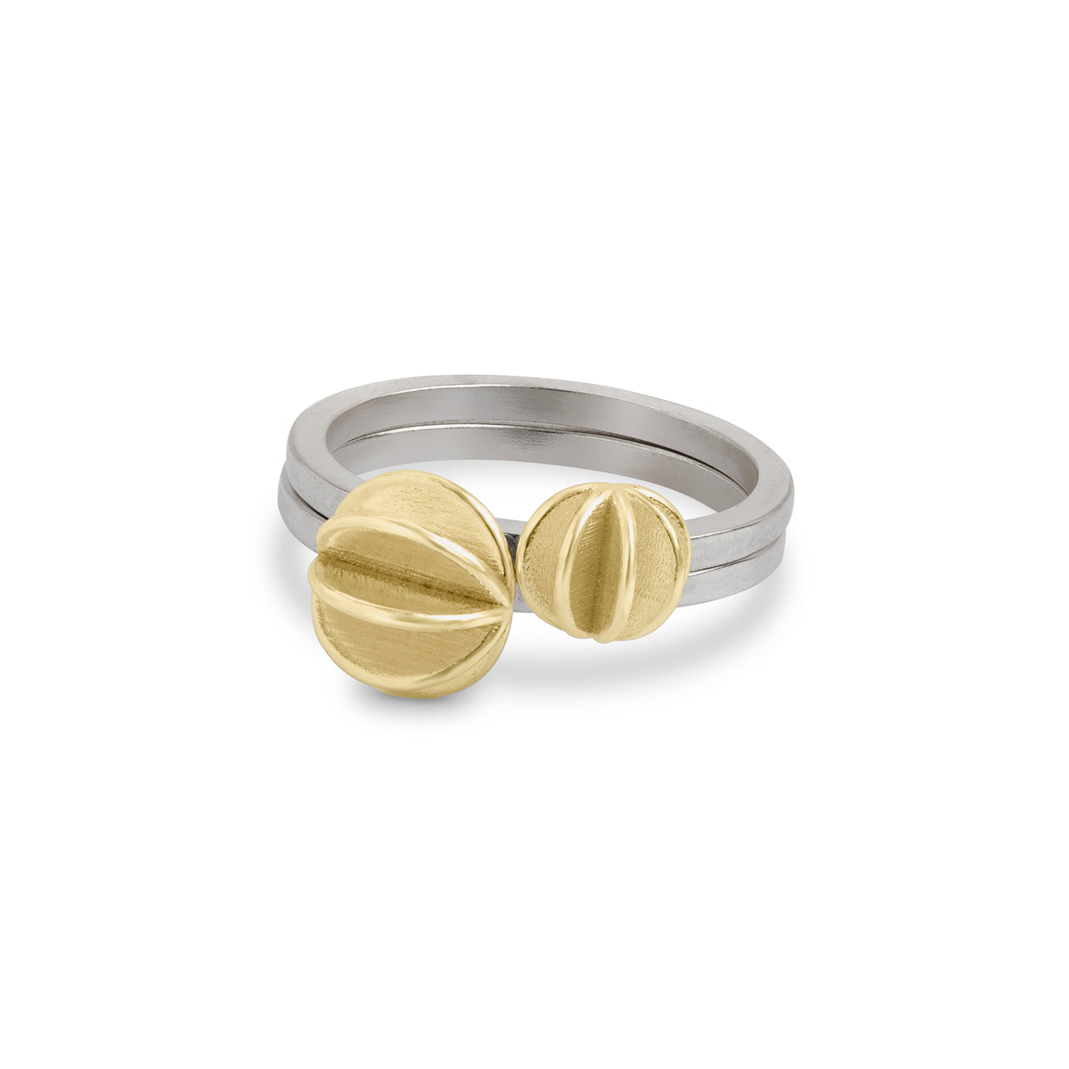 Quintet ring - silver and gold - vertical
