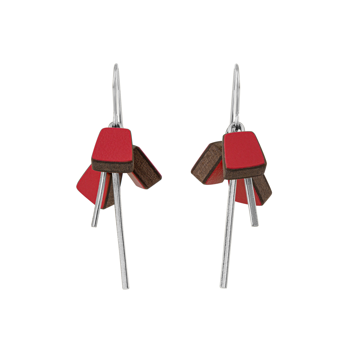 Three bell earrings - silver