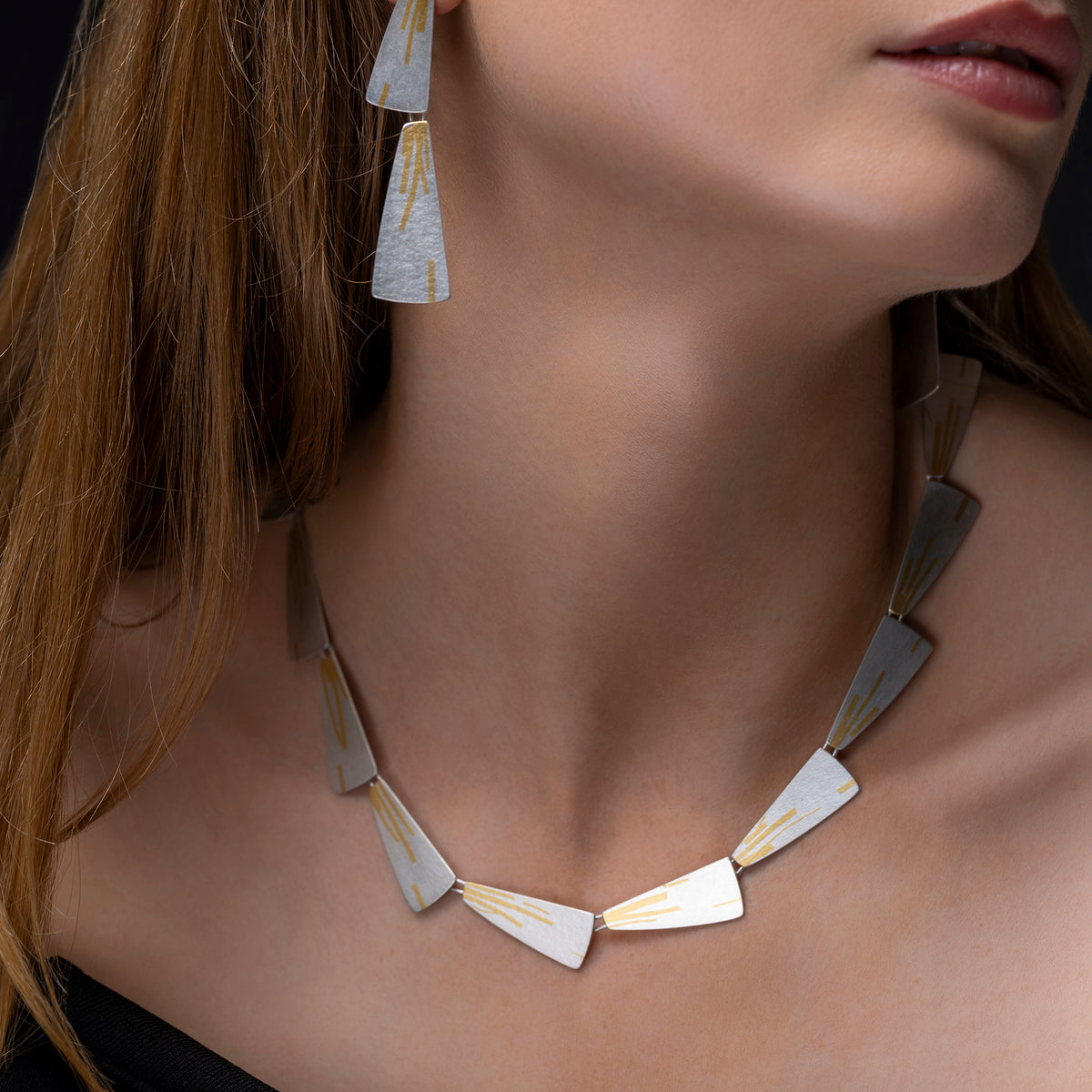 Flight stream necklace - silver