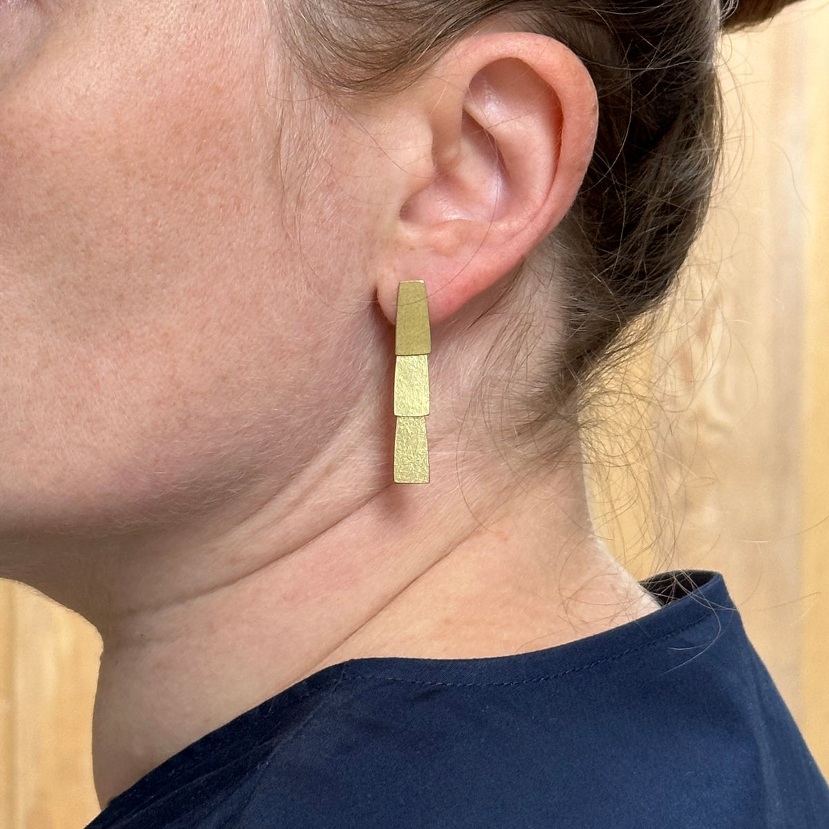 Three tier stud earrings - slim