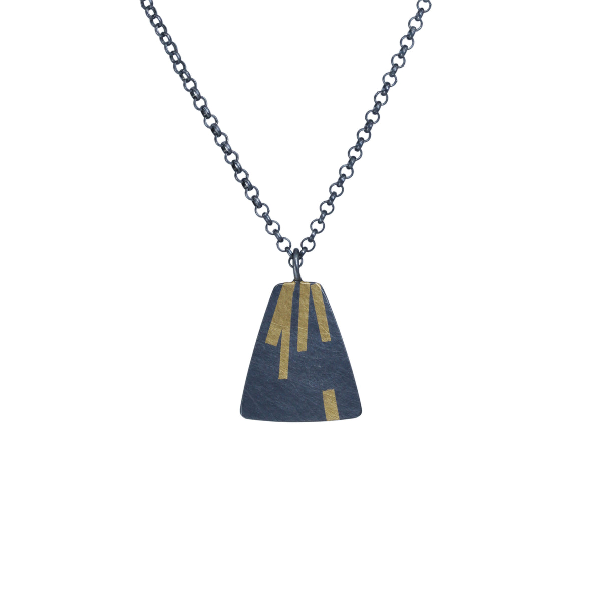 Flight stream pendant - oxidised silver