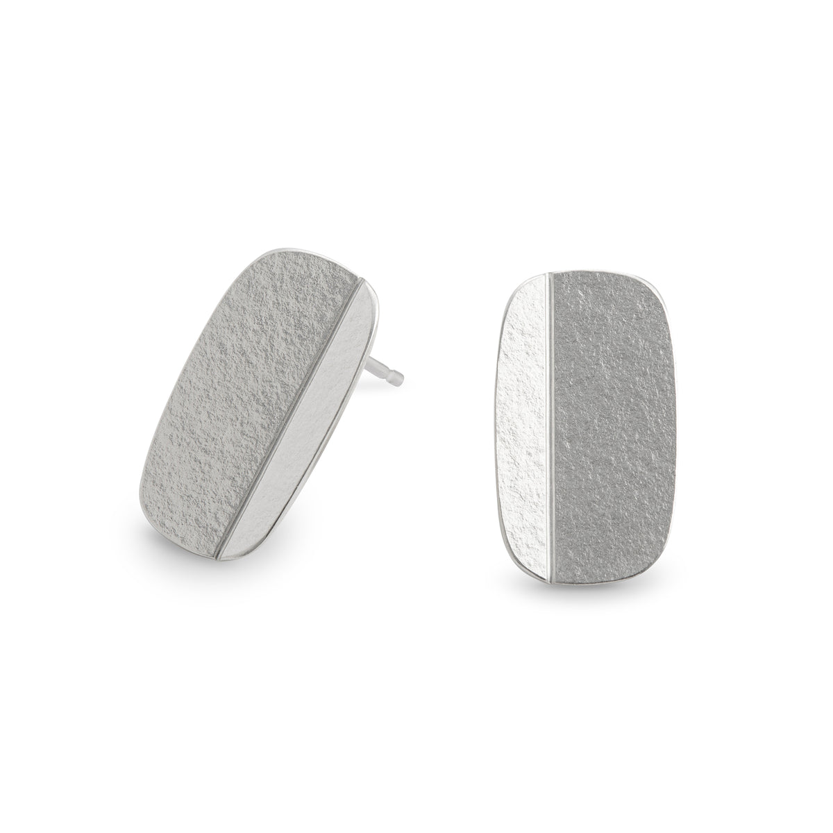 Small oblong fold earrings