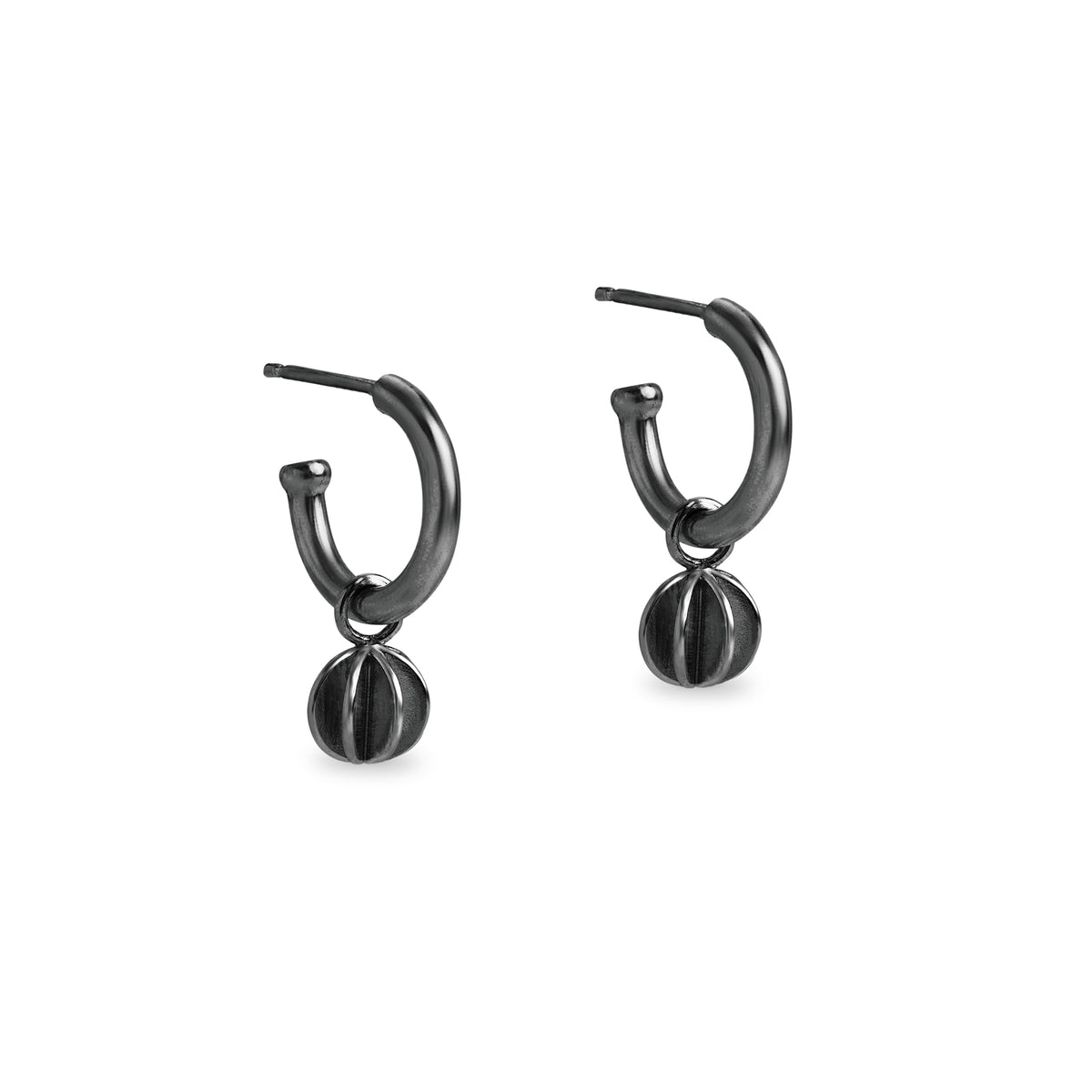 Quintet hoops - oxidised silver