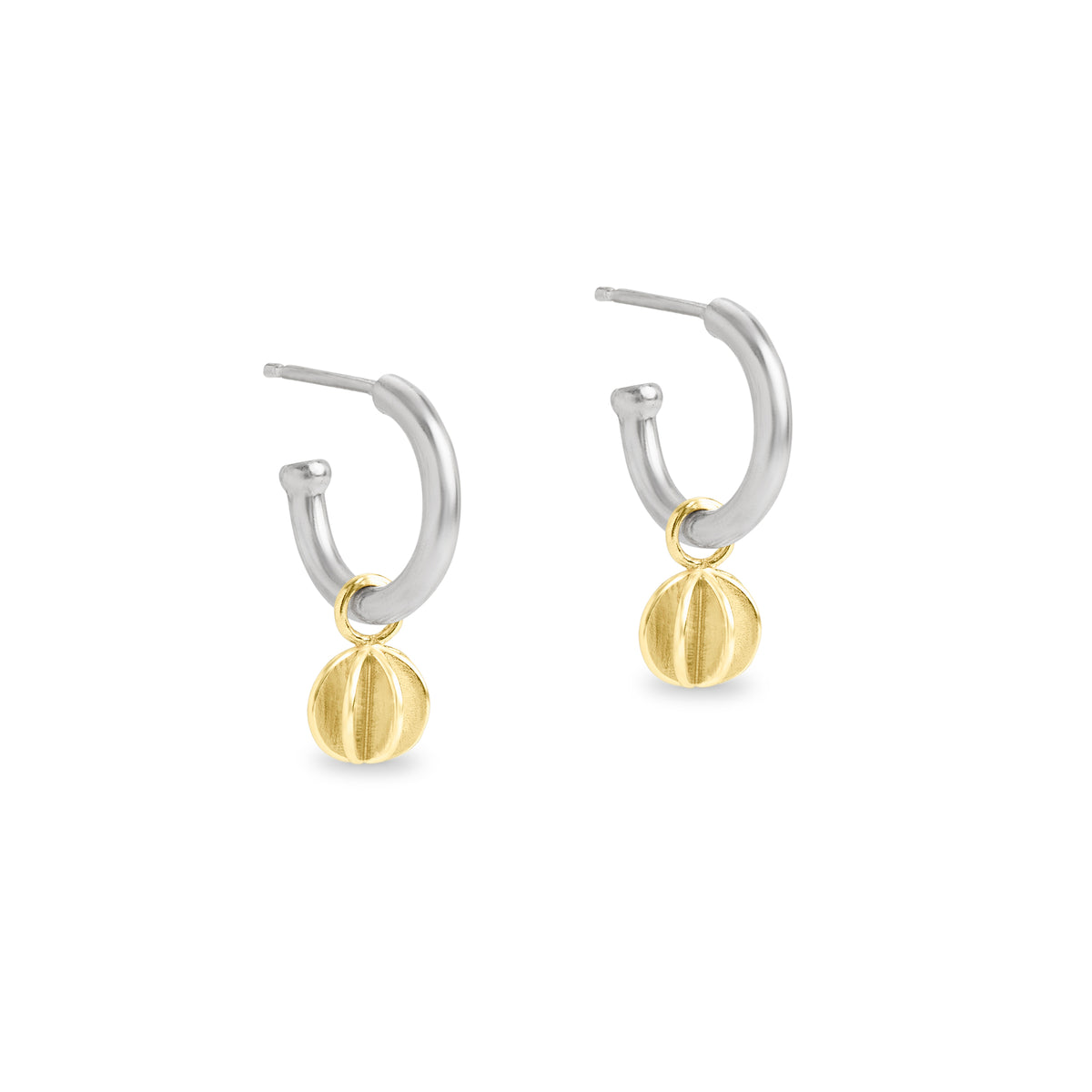 Quintet hoops - silver and gold