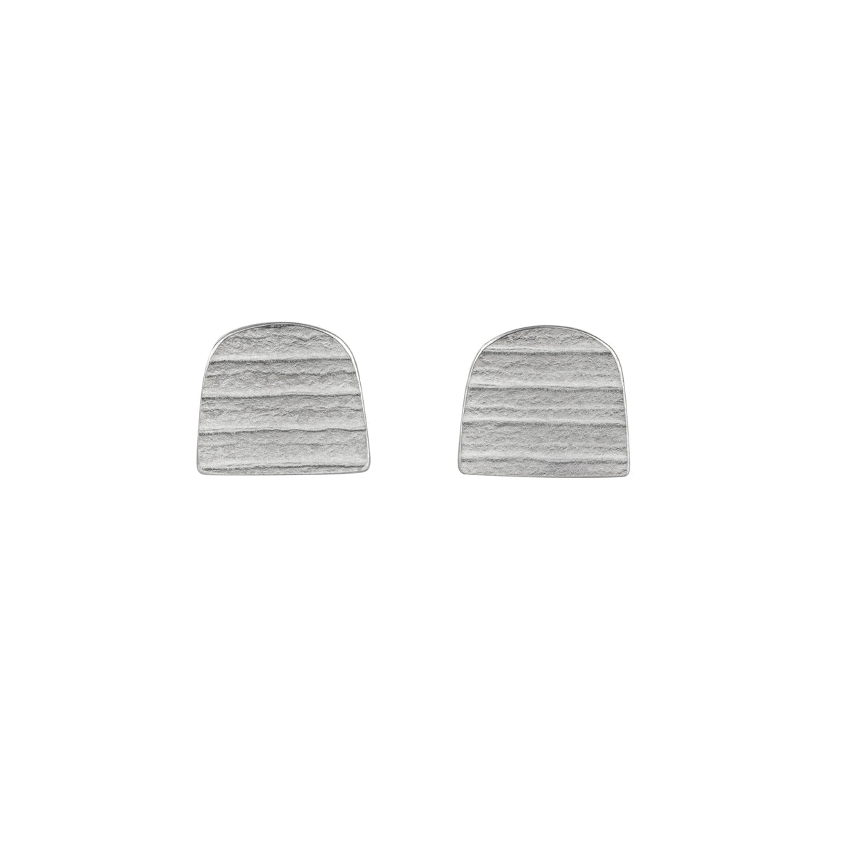 Small arch stripe earrings - silver
